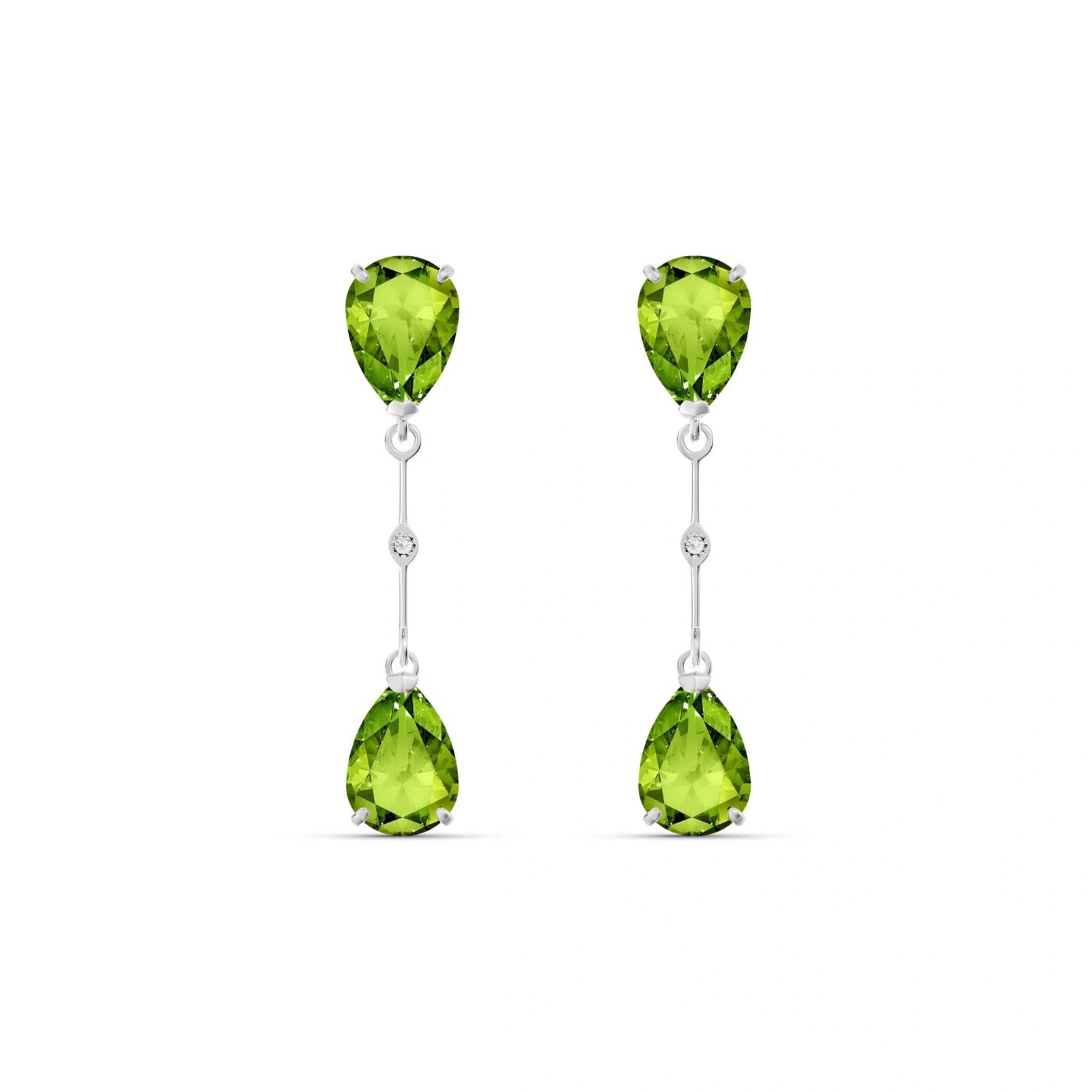 White Gold Heritage Earrings Peridot 10K — Paola