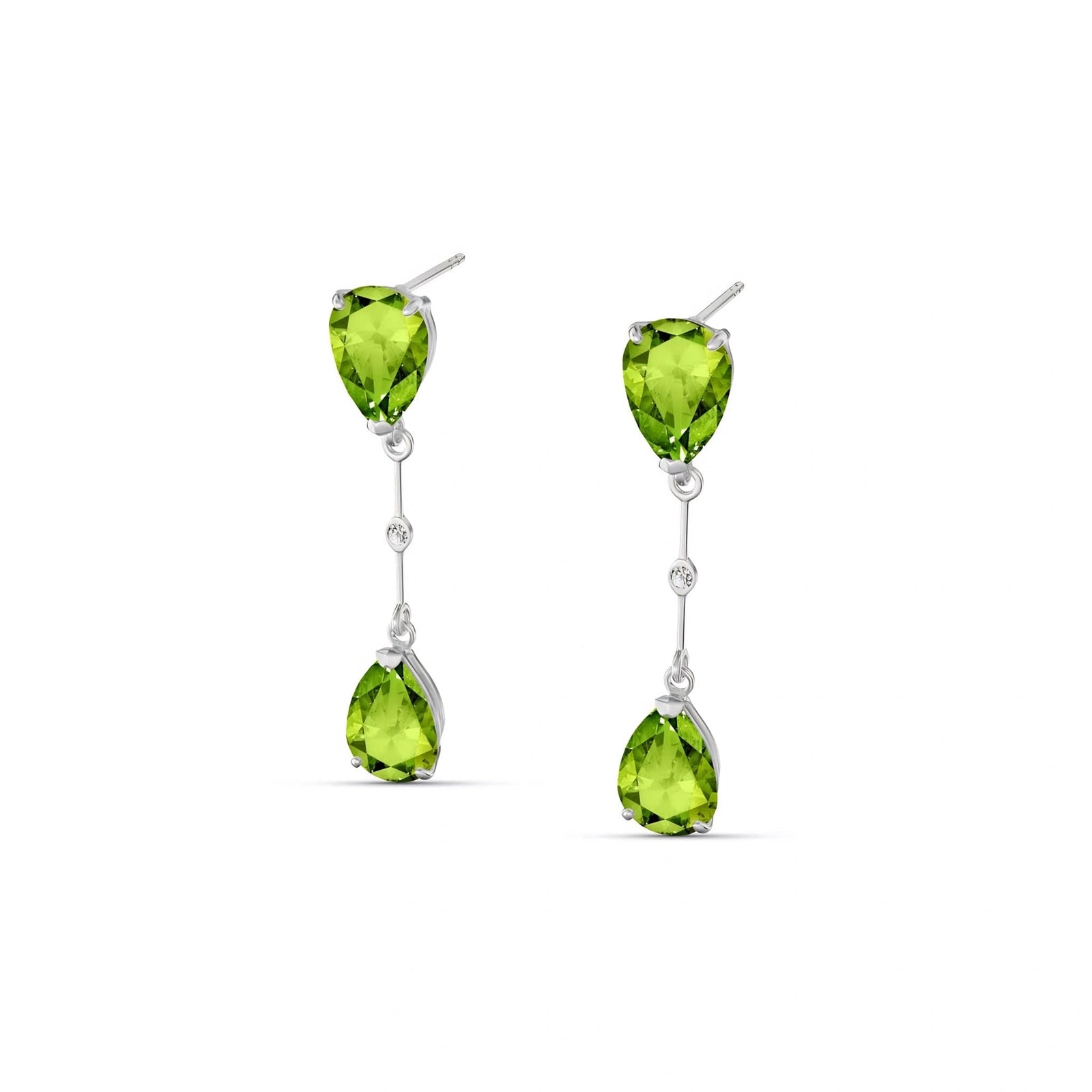 White Gold Heritage Earrings Peridot 10K — Paola