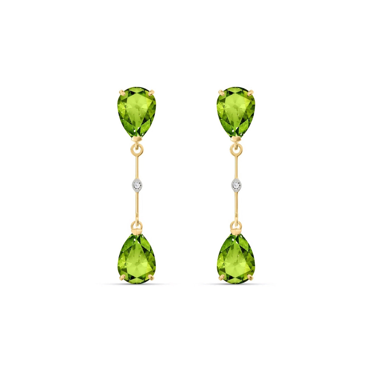 Yellow Gold Heritage Earrings Peridot 10K — Paola
