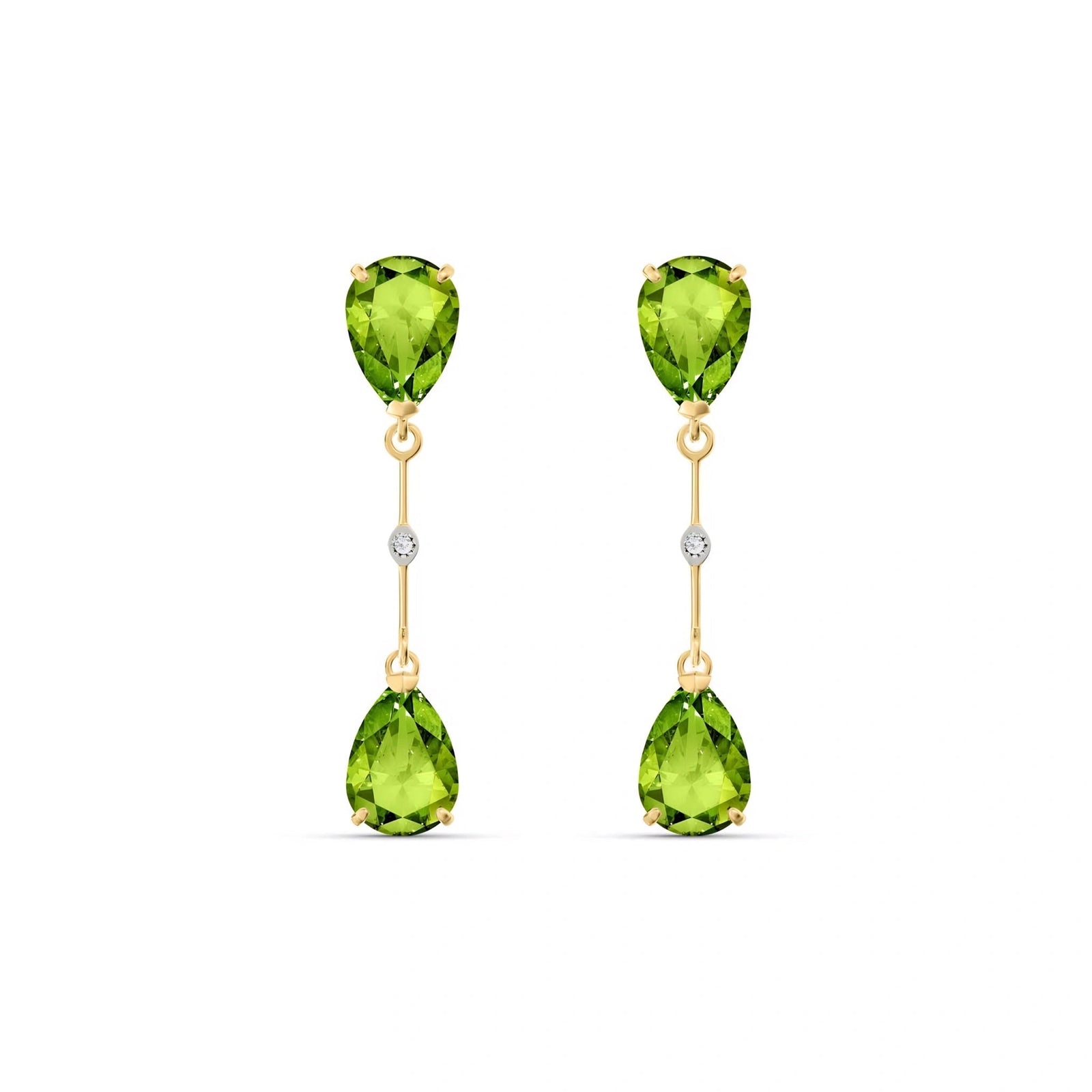 Yellow Gold Heritage Earrings Peridot 10K — Paola