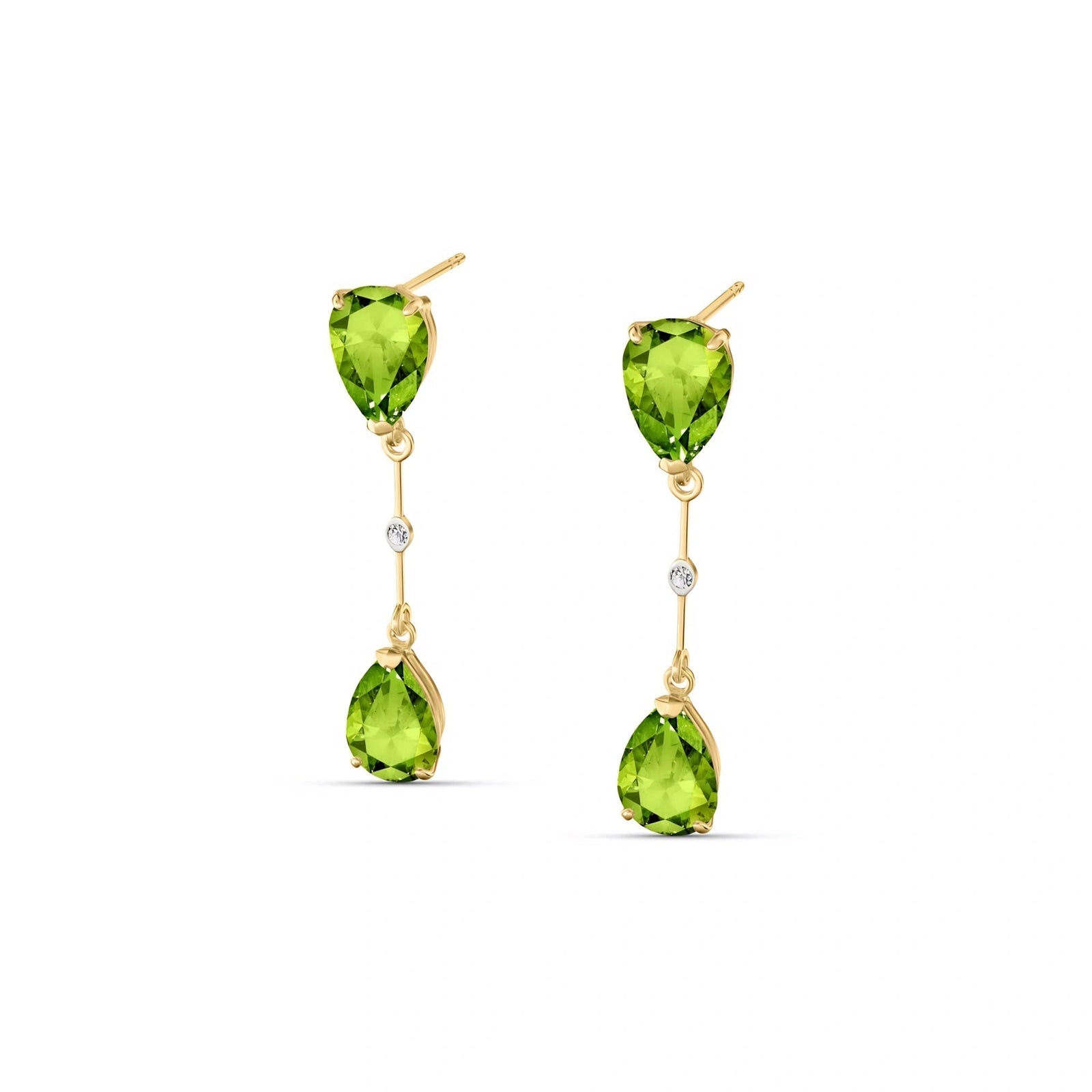 Yellow Gold Heritage Earrings Peridot 10K — Paola