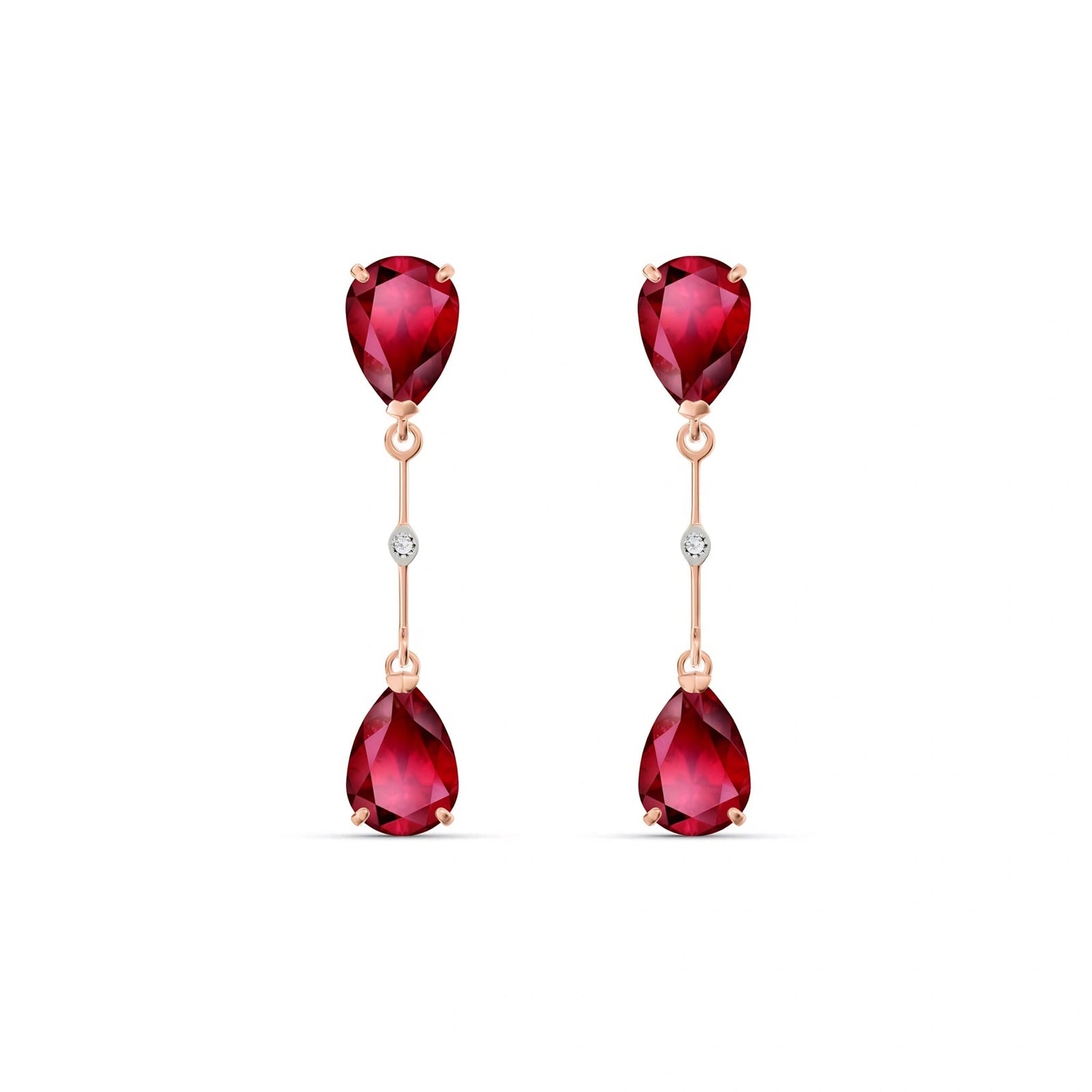 Rose Gold Heritage Earrings Ruby 10K — Paola