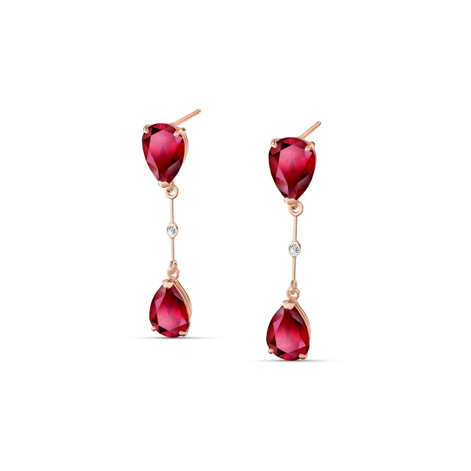 Rose Gold Heritage Earrings Ruby 10K — Paola