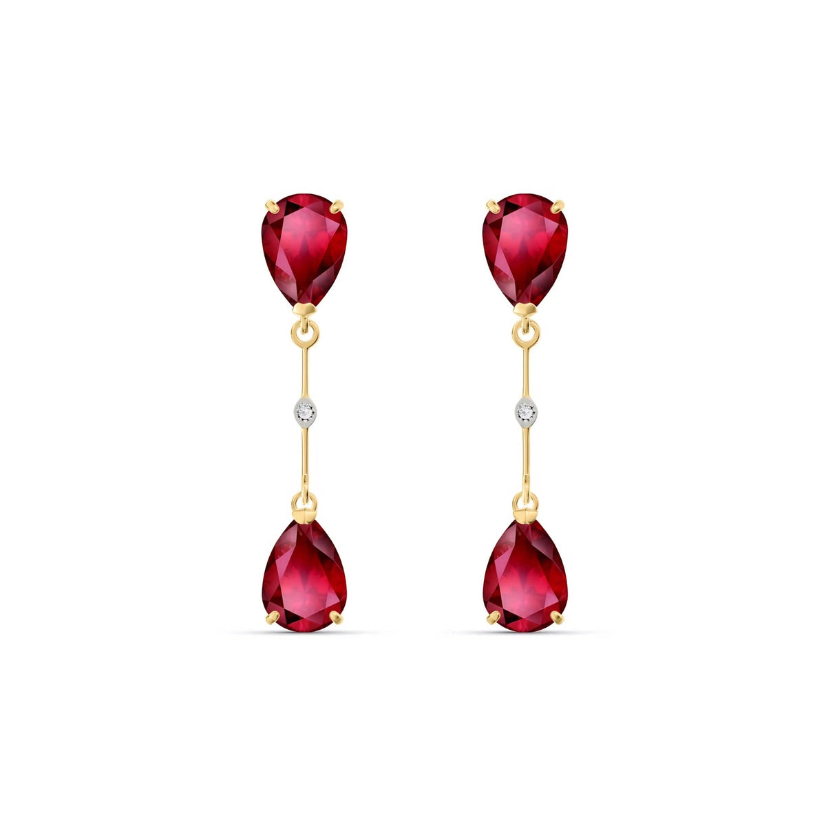 Yellow Gold Heritage Earrings Ruby 10K — Paola