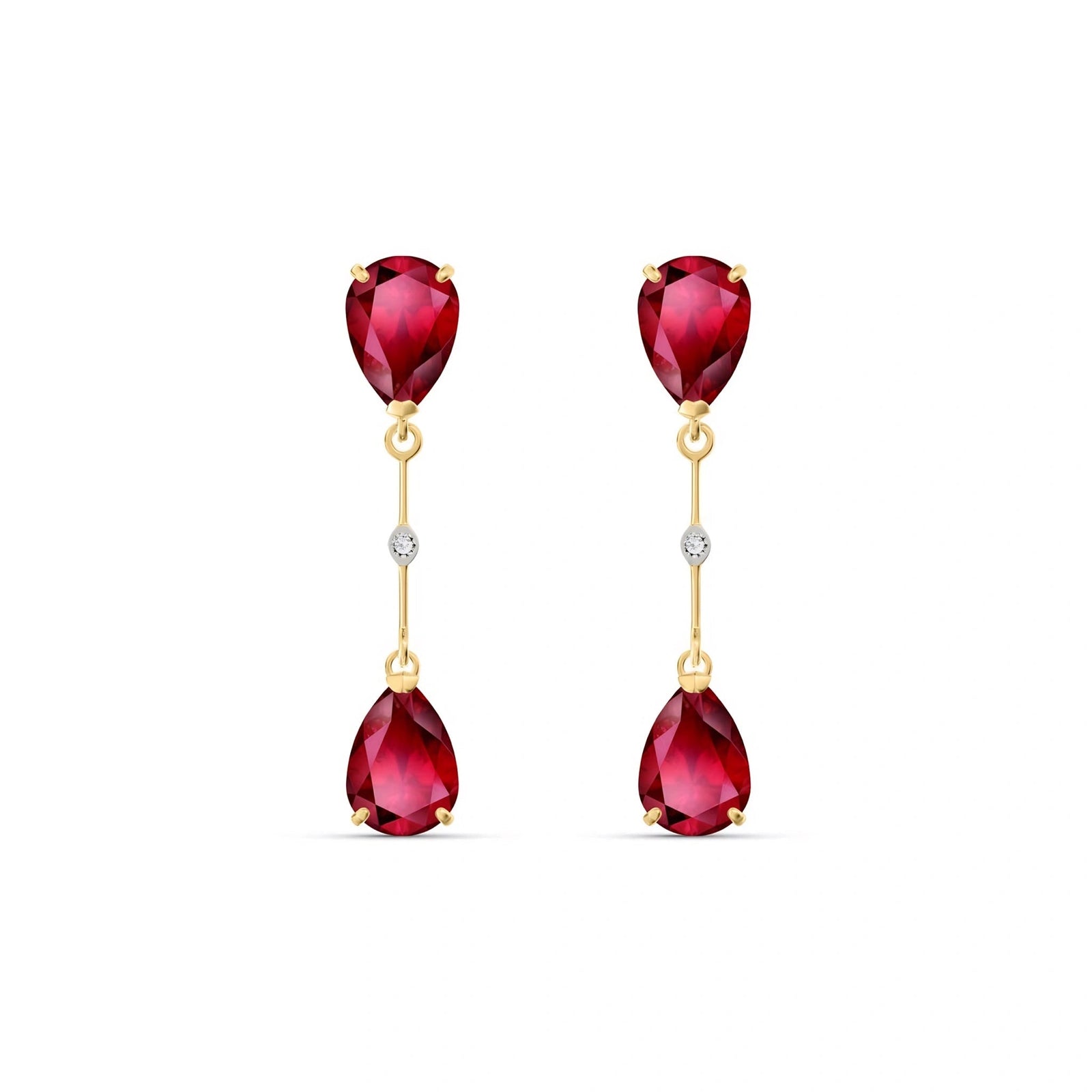 Yellow Gold Heritage Earrings Ruby 10K — Paola