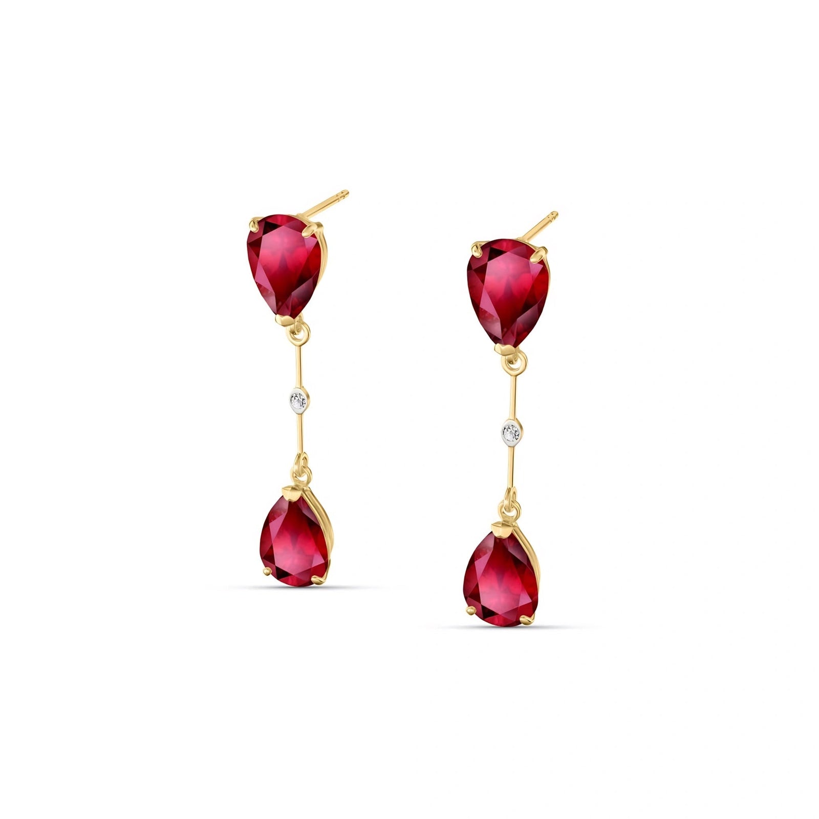 Yellow Gold Heritage Earrings Ruby 10K — Paola