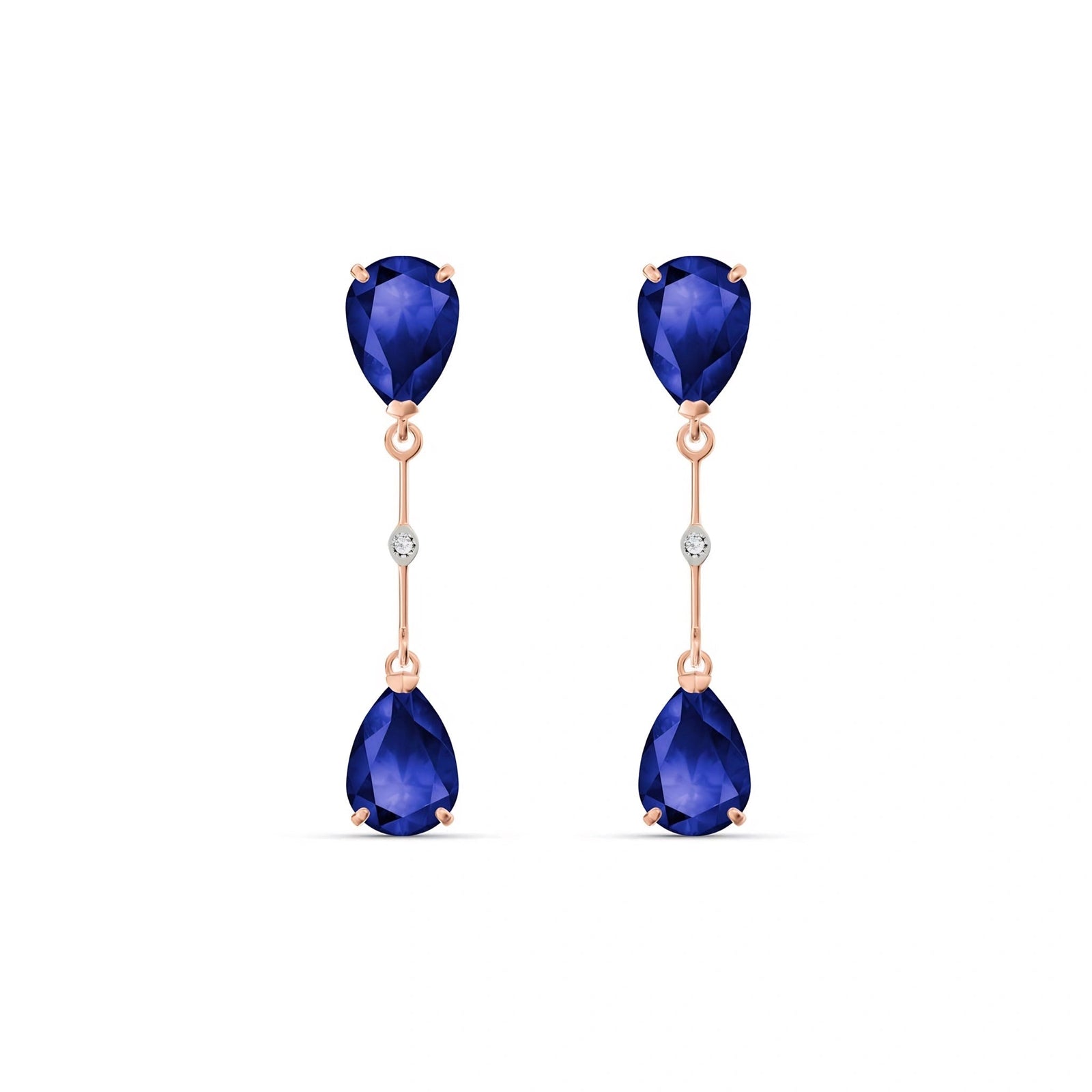 Rose Gold Heritage Earrings Sapphire 10K — Paola