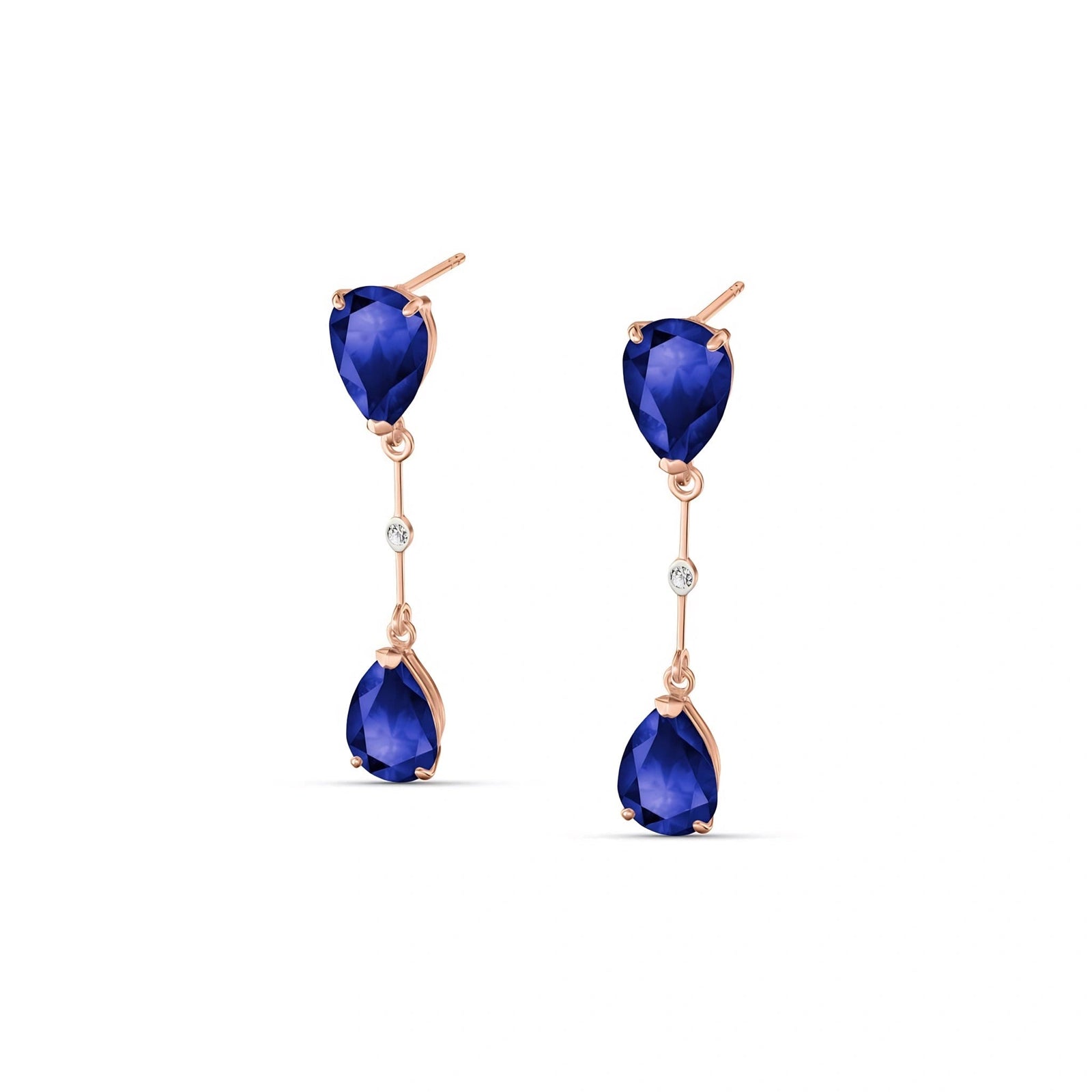 Rose Gold Heritage Earrings Sapphire 10K — Paola