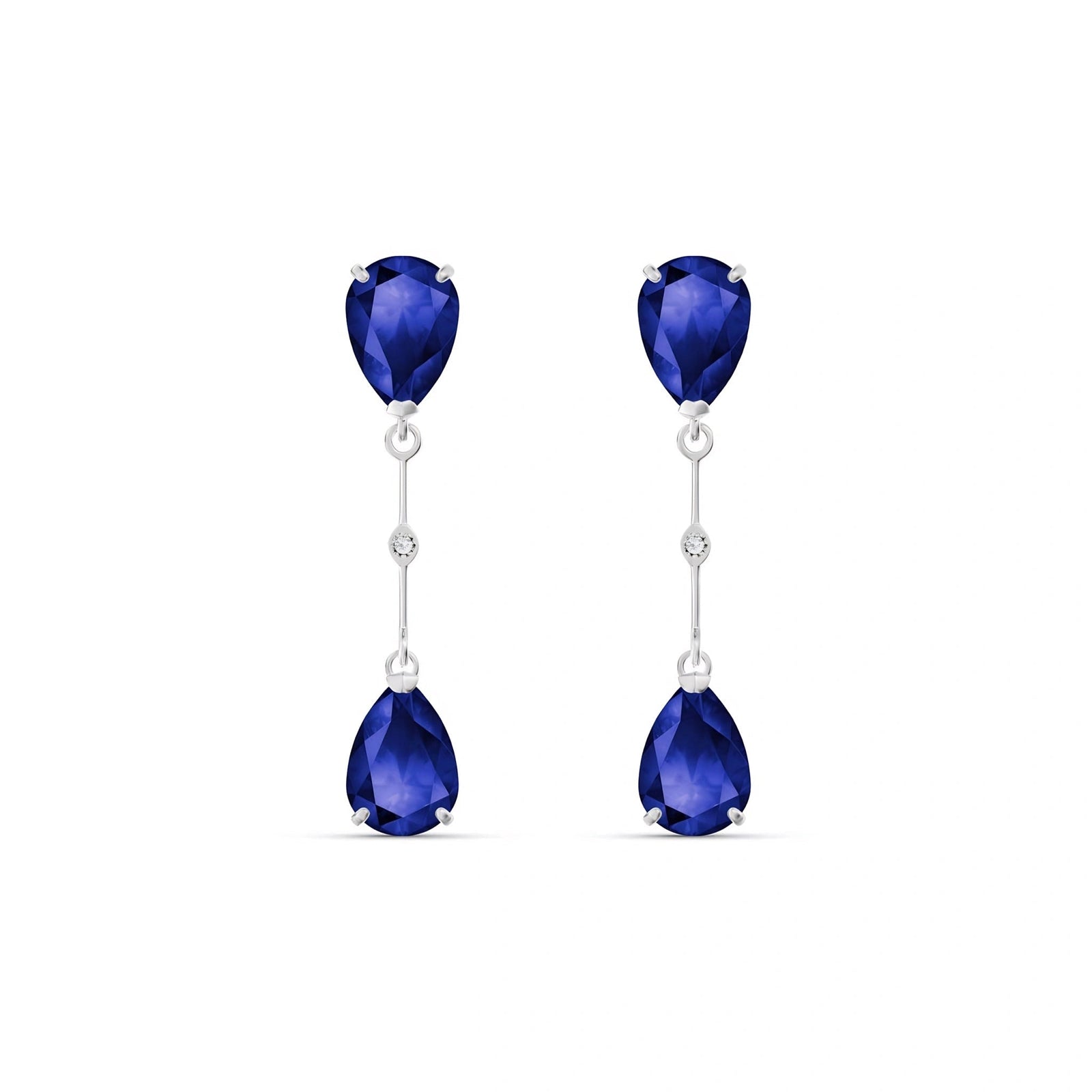 White Gold Heritage Earrings Sapphire 10K — Paola