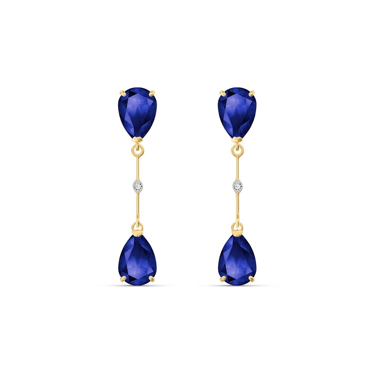 Yellow Gold Heritage Earrings Sapphire 10K — Paola