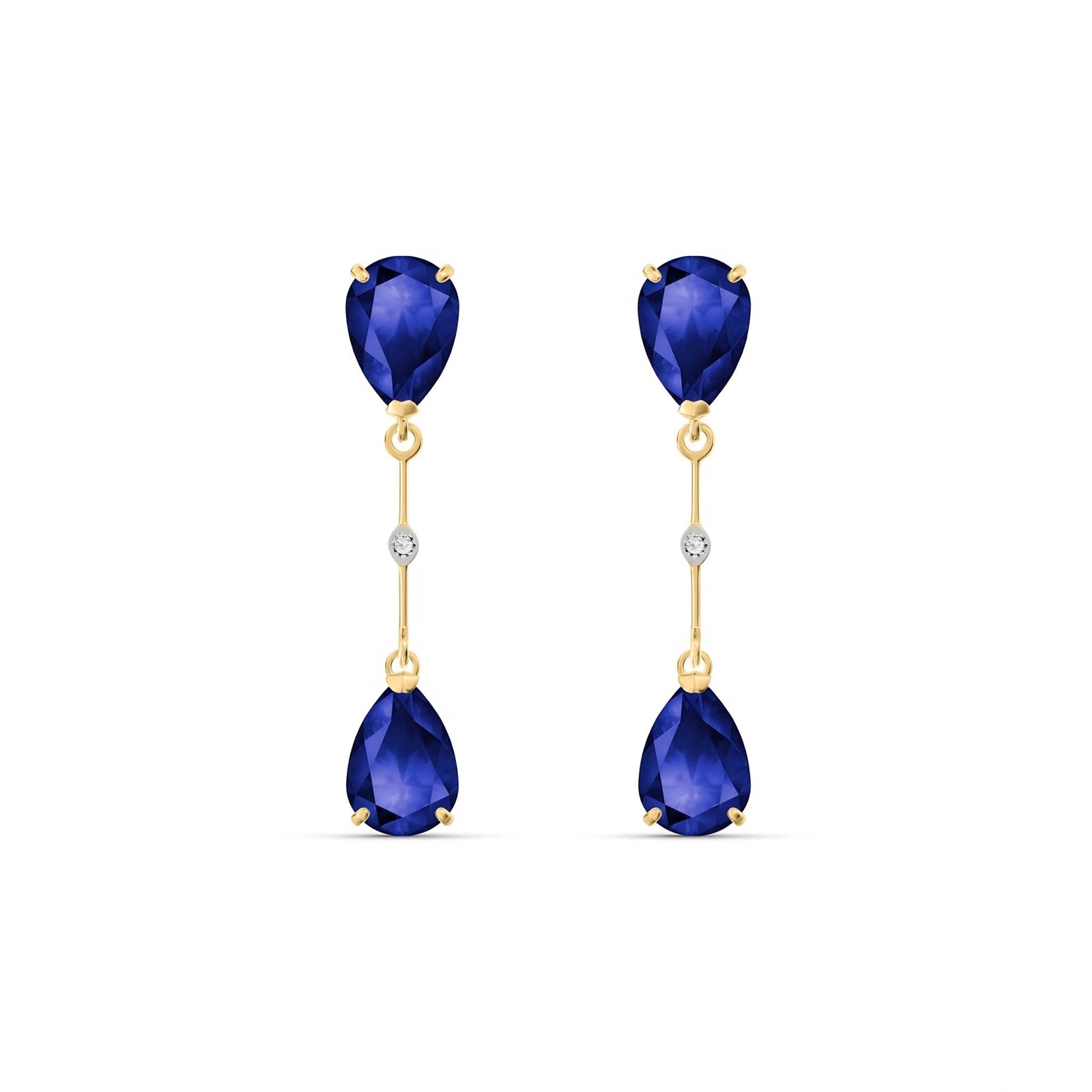 Yellow Gold Heritage Earrings Sapphire 10K — Paola