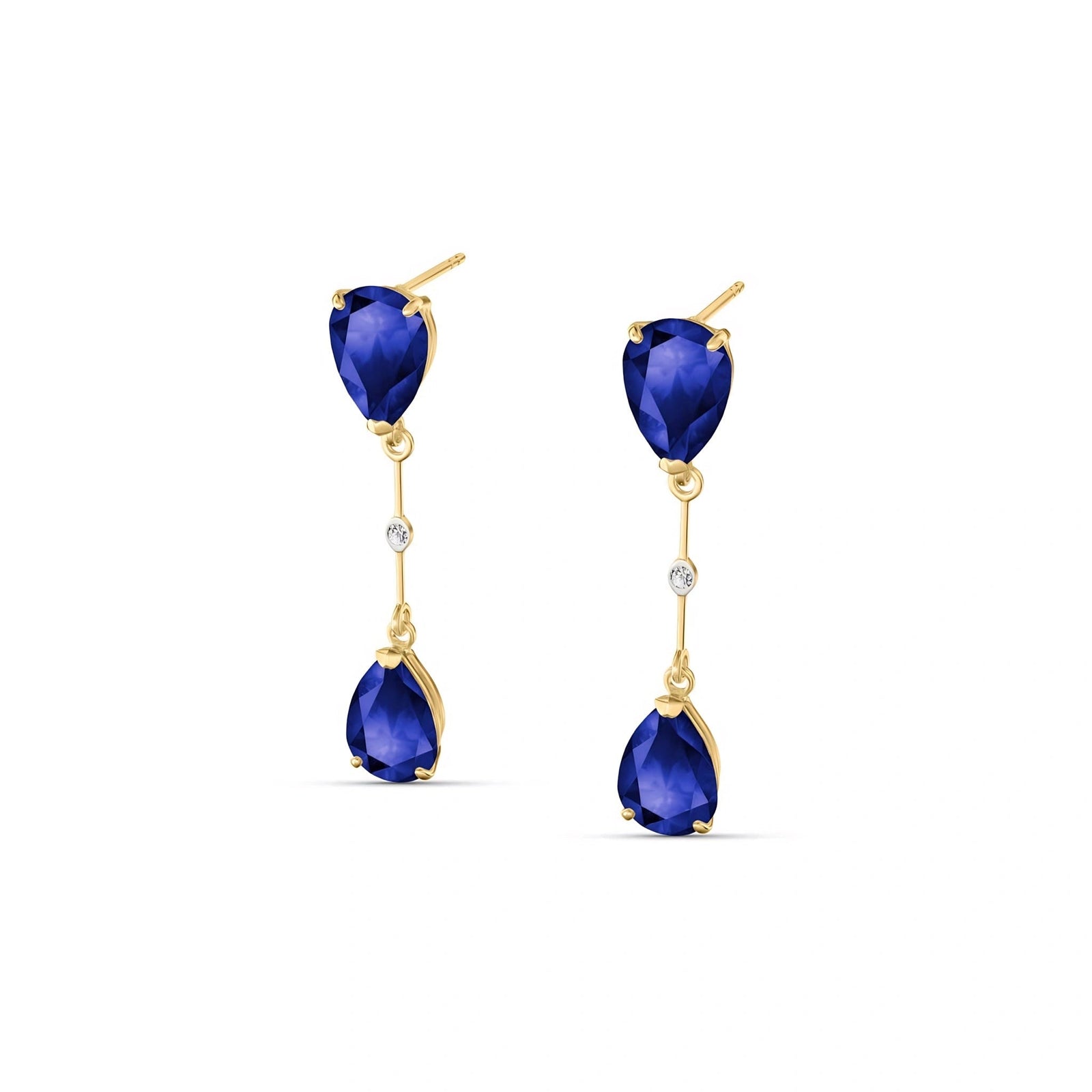 Yellow Gold Heritage Earrings Sapphire 10K — Paola