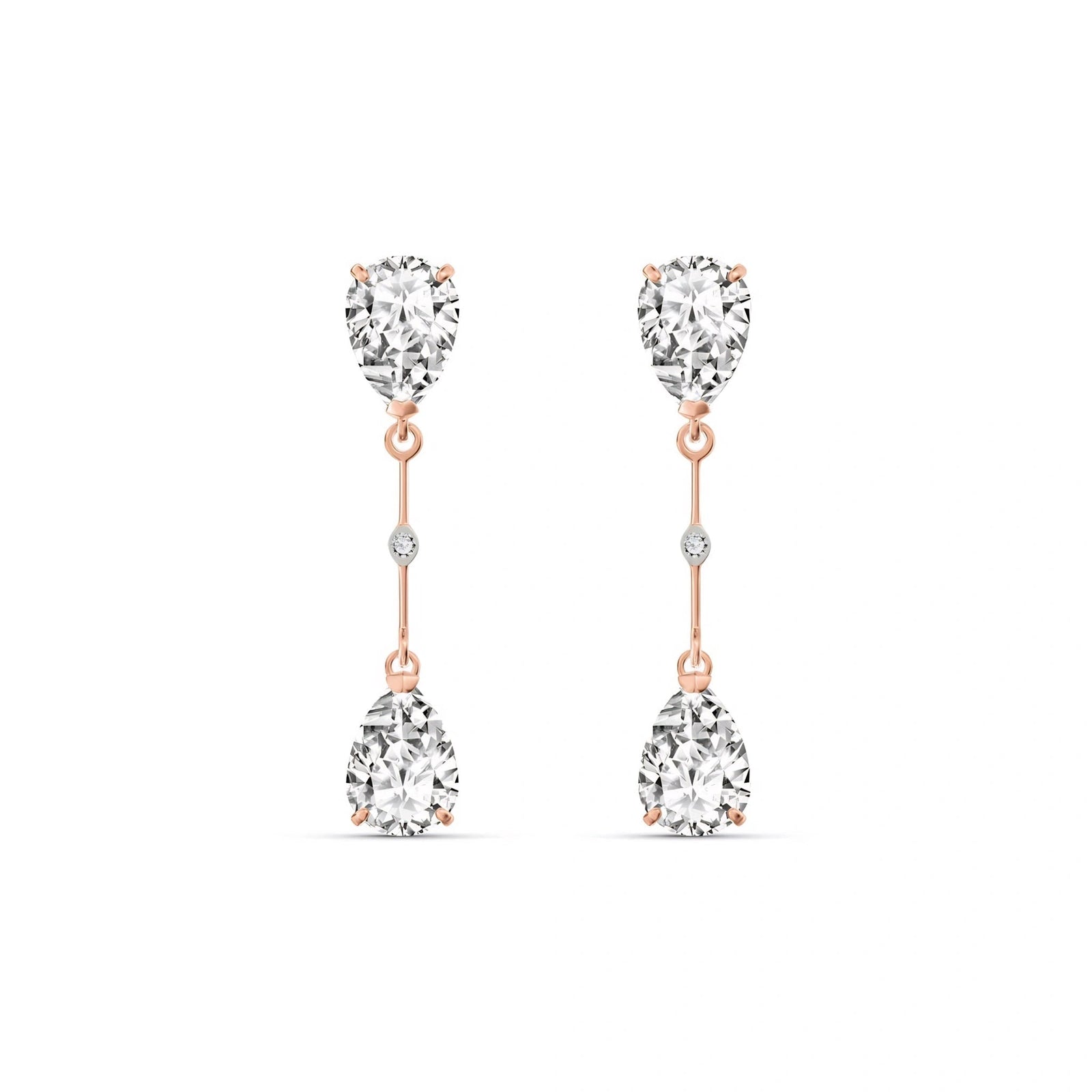 Rose Gold Heritage Earrings White Topaz 10K — Paola