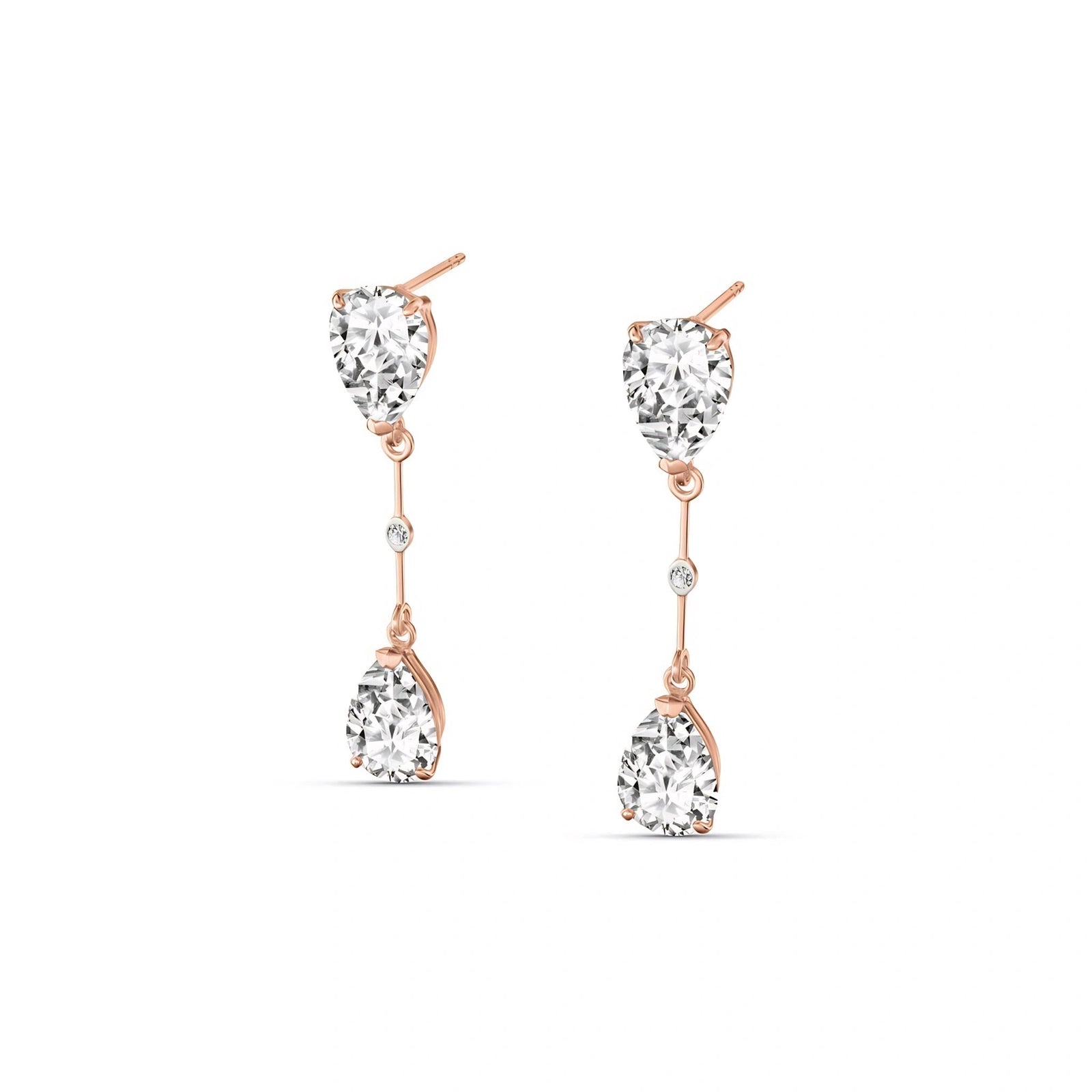 Rose Gold Heritage Earrings White Topaz 10K — Paola