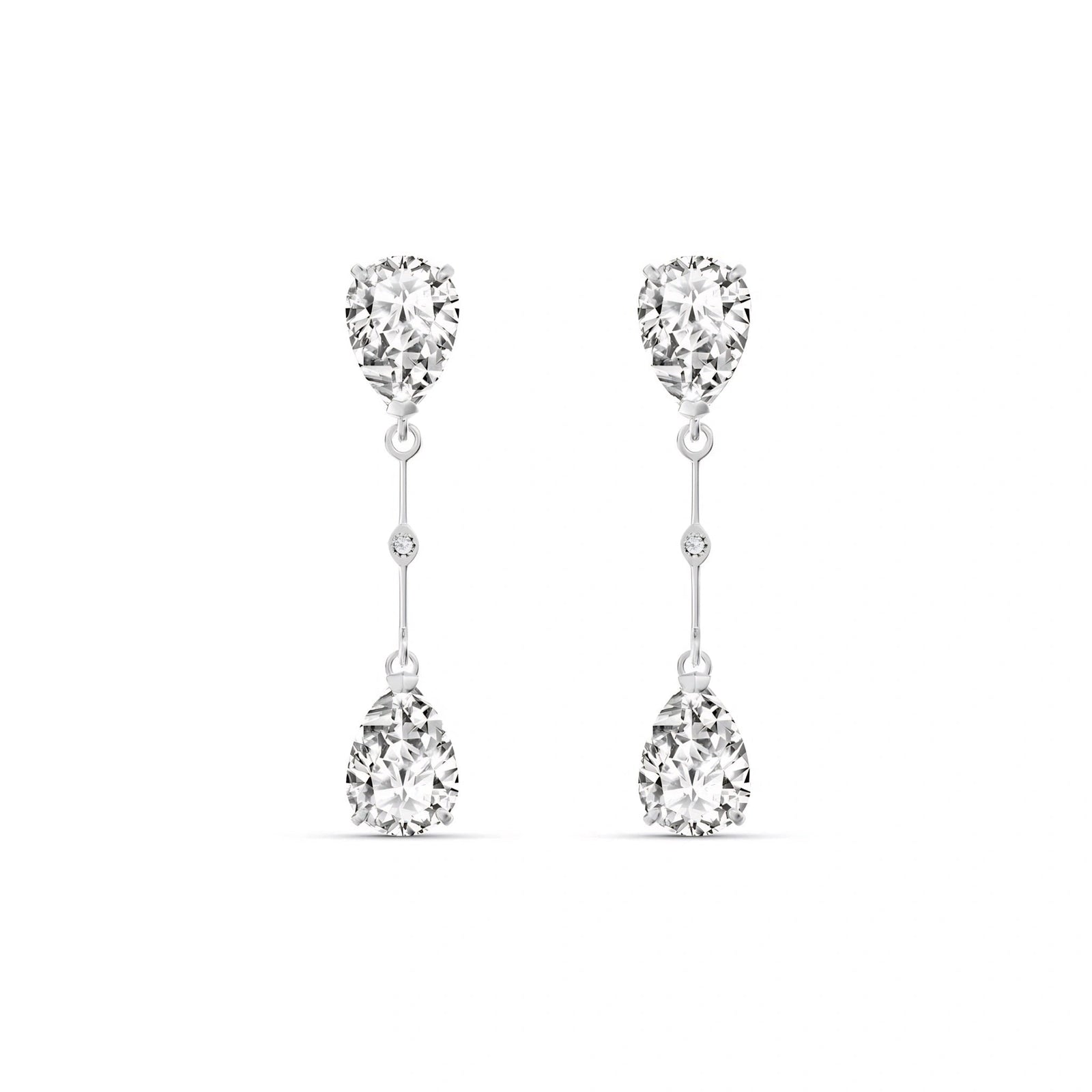 White Gold Heritage Earrings White Topaz 10K — Paola