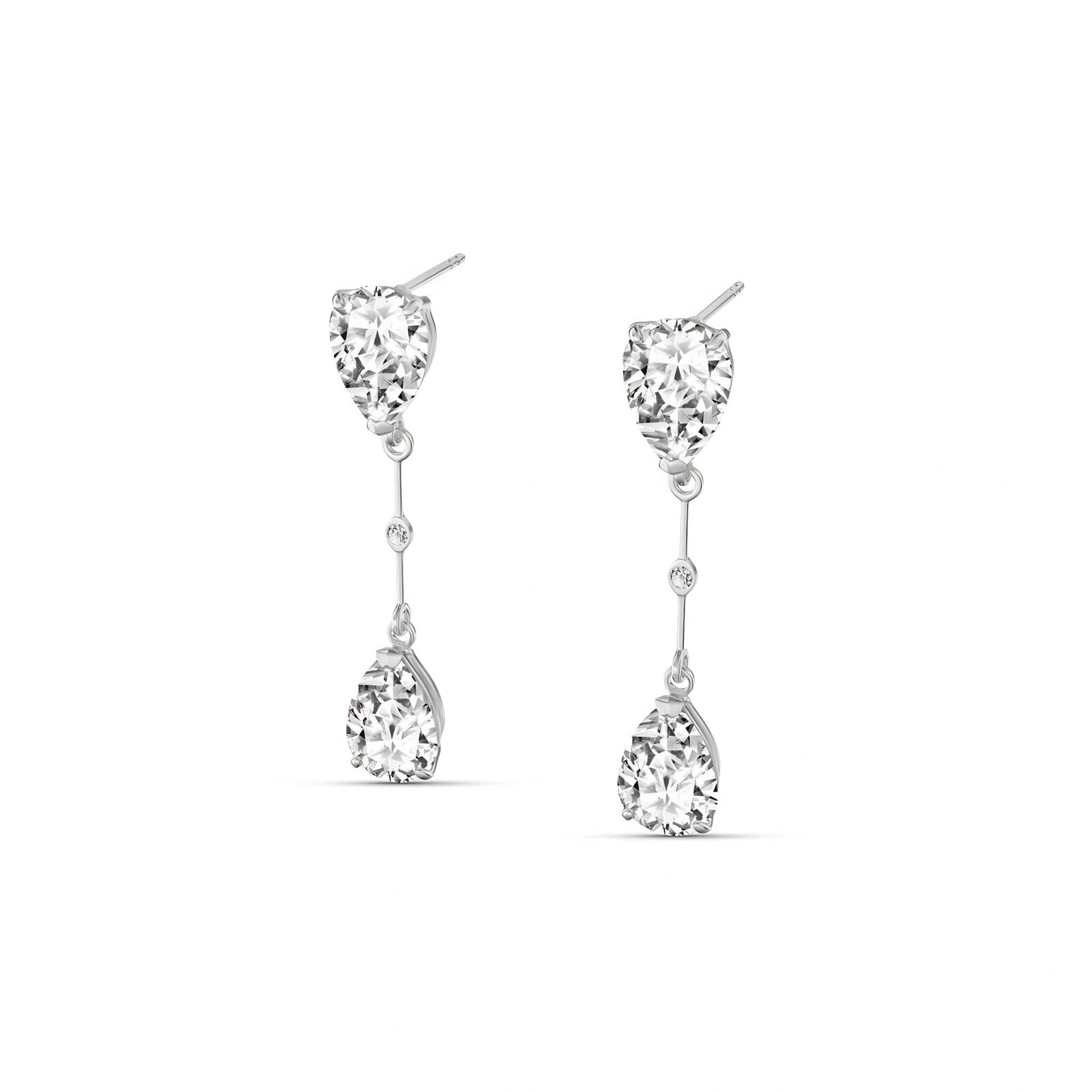 White Gold Heritage Earrings White Topaz 10K — Paola
