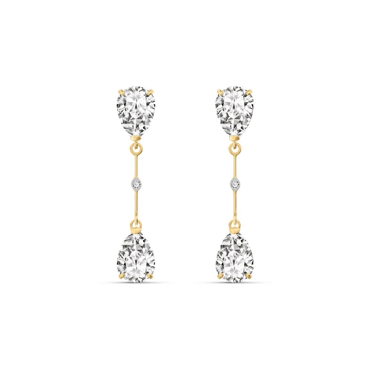 Yellow Gold Heritage Earrings White Topaz 10K — Paola