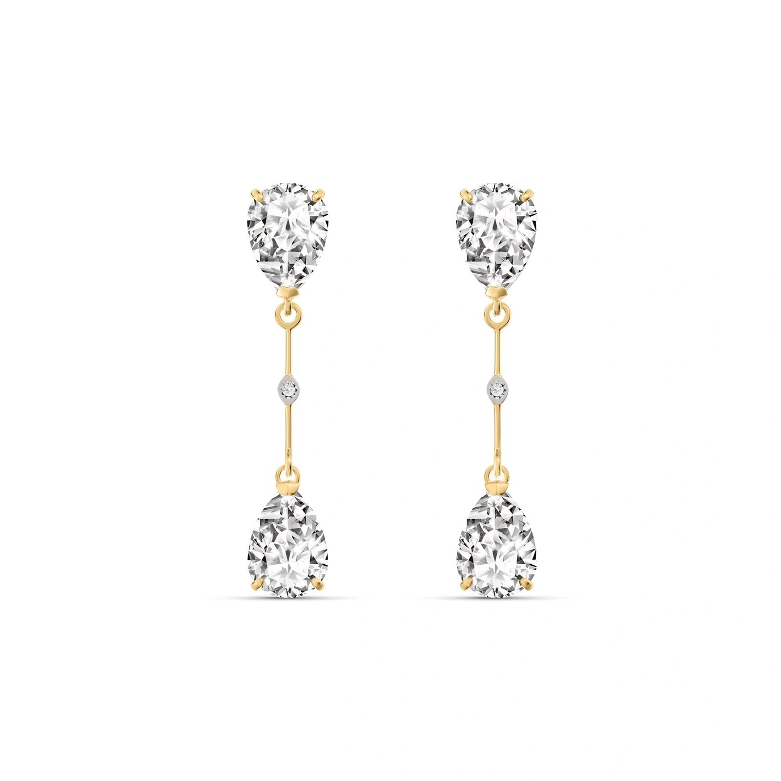 Yellow Gold Heritage Earrings White Topaz 10K — Paola
