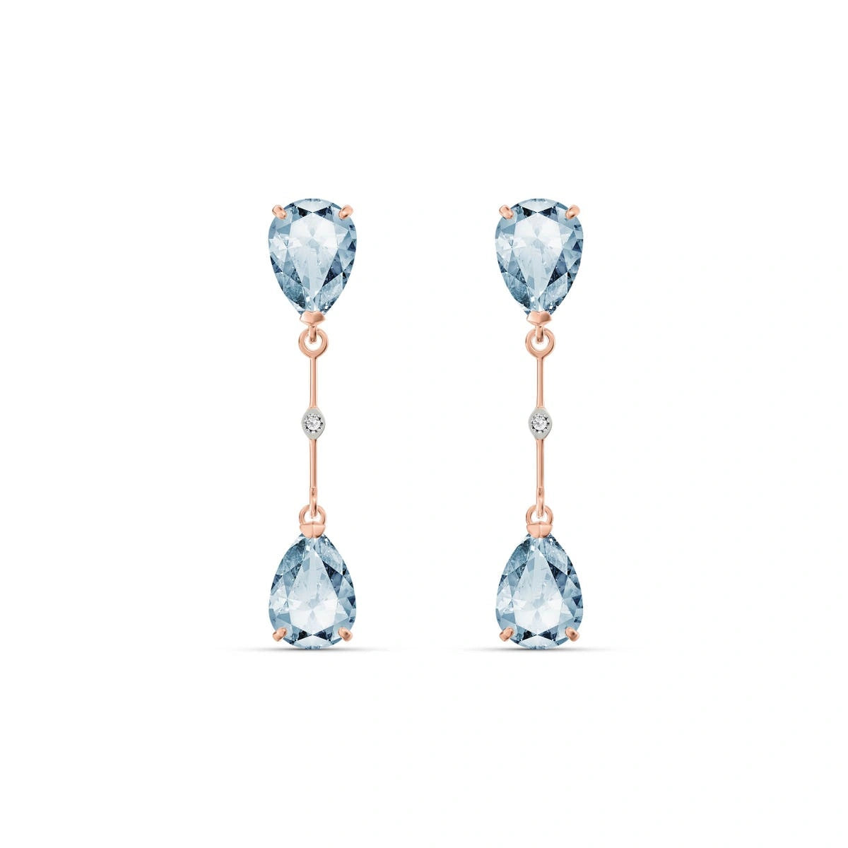 Rose Gold Heritage Earrings Aquamarine 10K — Paola