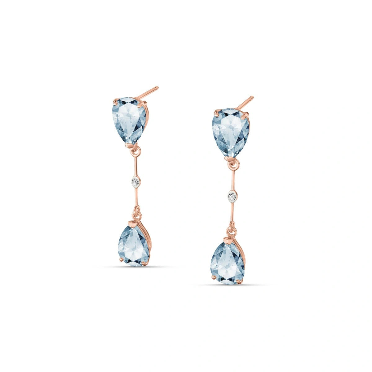 Rose Gold Heritage Earrings Aquamarine 10K — Paola