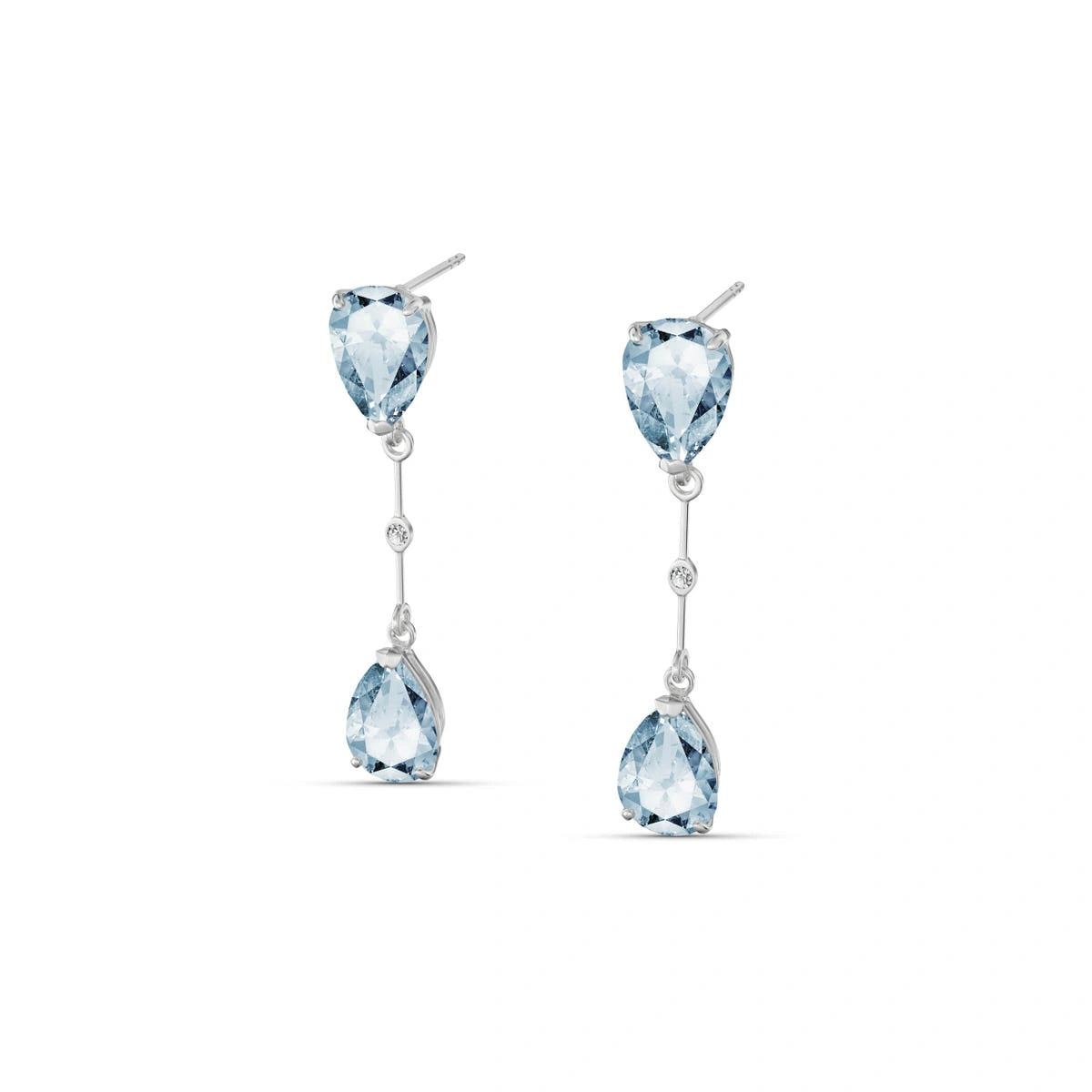 White Gold Heritage Earrings Aquamarine 10K — Paola