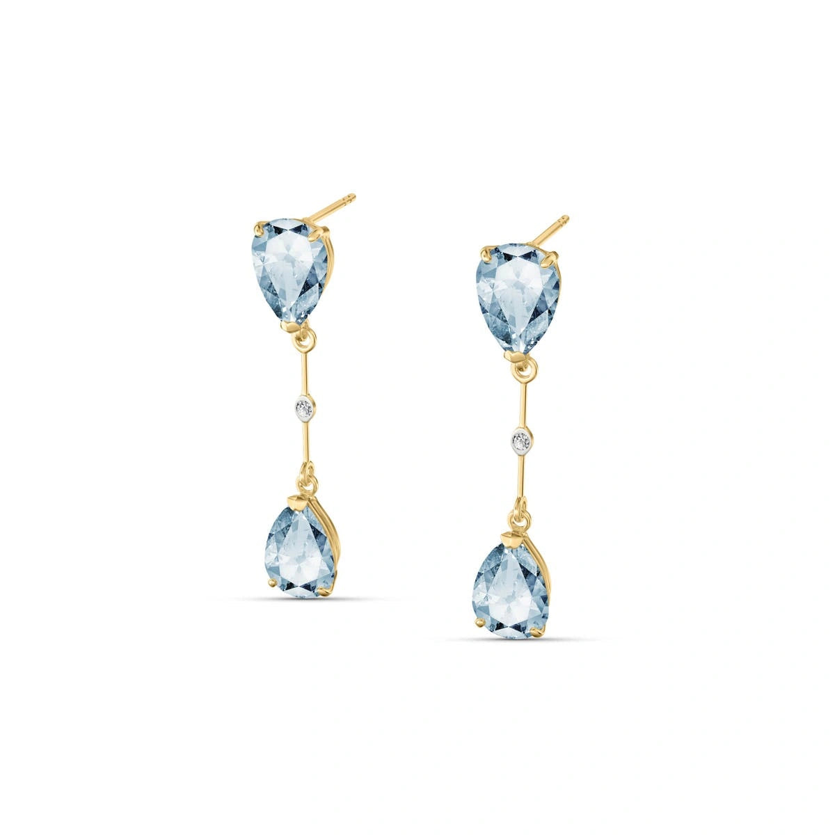 Yellow Gold Heritage Earrings Aquamarine 10K — Paola