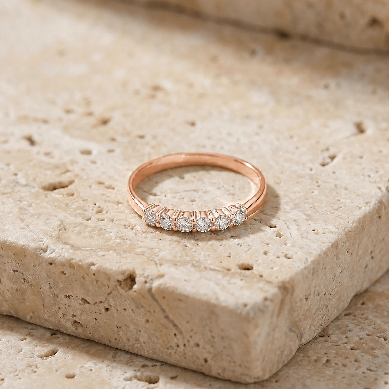 Rose Gold Ring Diamond 10K — Paola