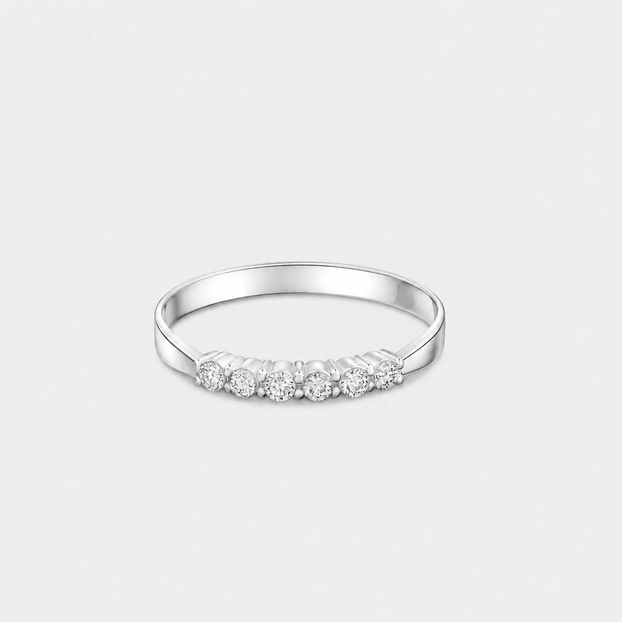 White Gold Ring Diamond 10K — Paola