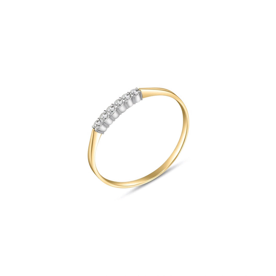 Yellow Gold Ring Diamond 10K — Paola