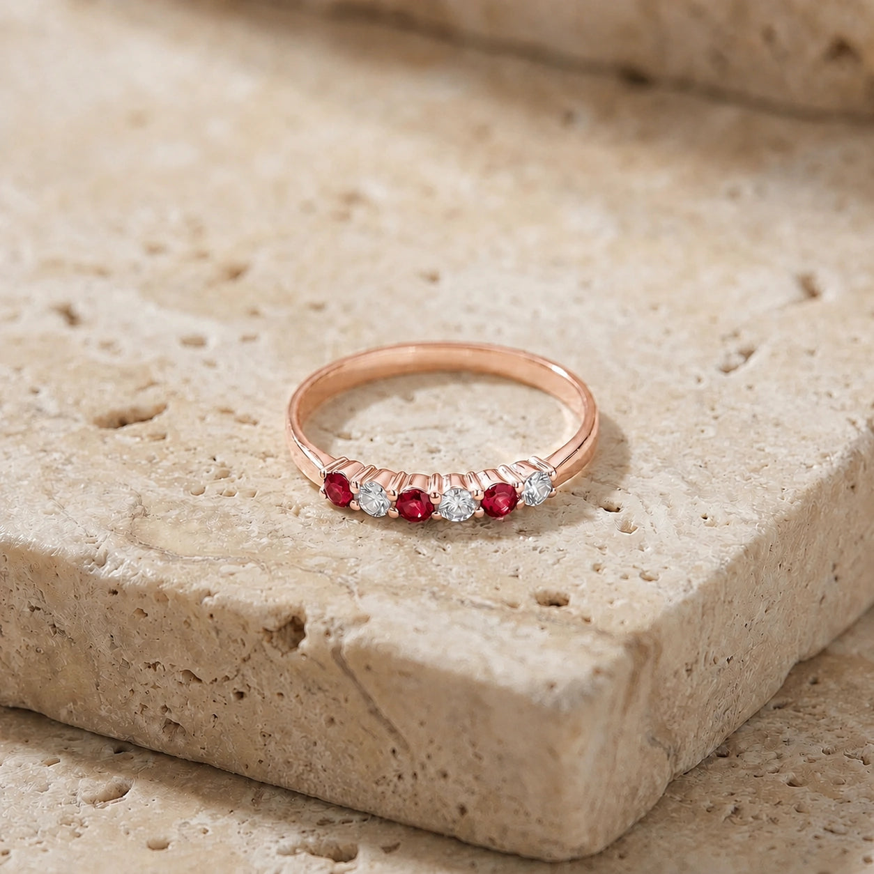 Rose Gold Ring Ruby 10K — Paola
