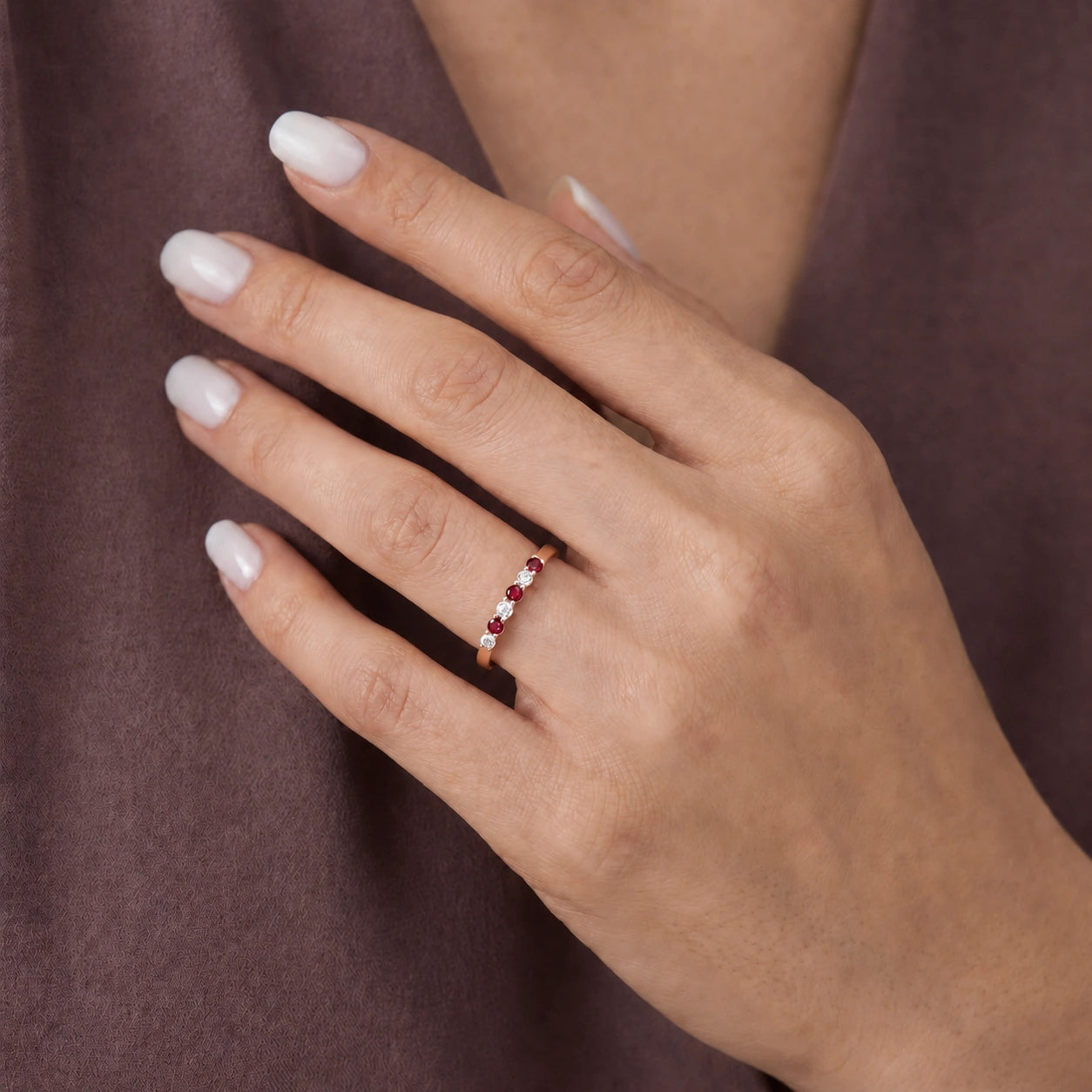 Rose Gold Ring Ruby 10K — Paola