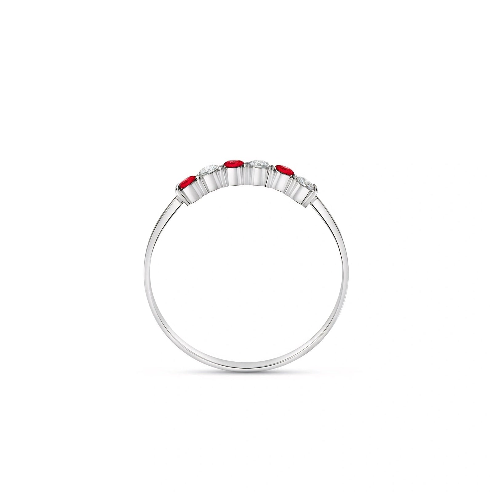 White Gold Ring Ruby 10K — Paola