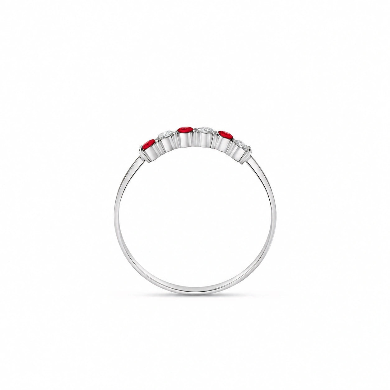 White Gold Ring Ruby 10K — Paola