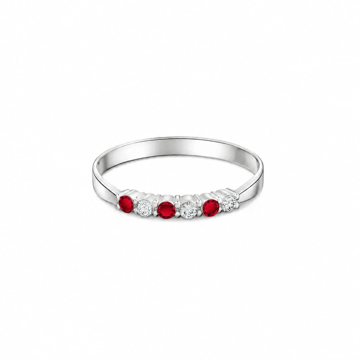White Gold Ring Ruby 10K — Paola