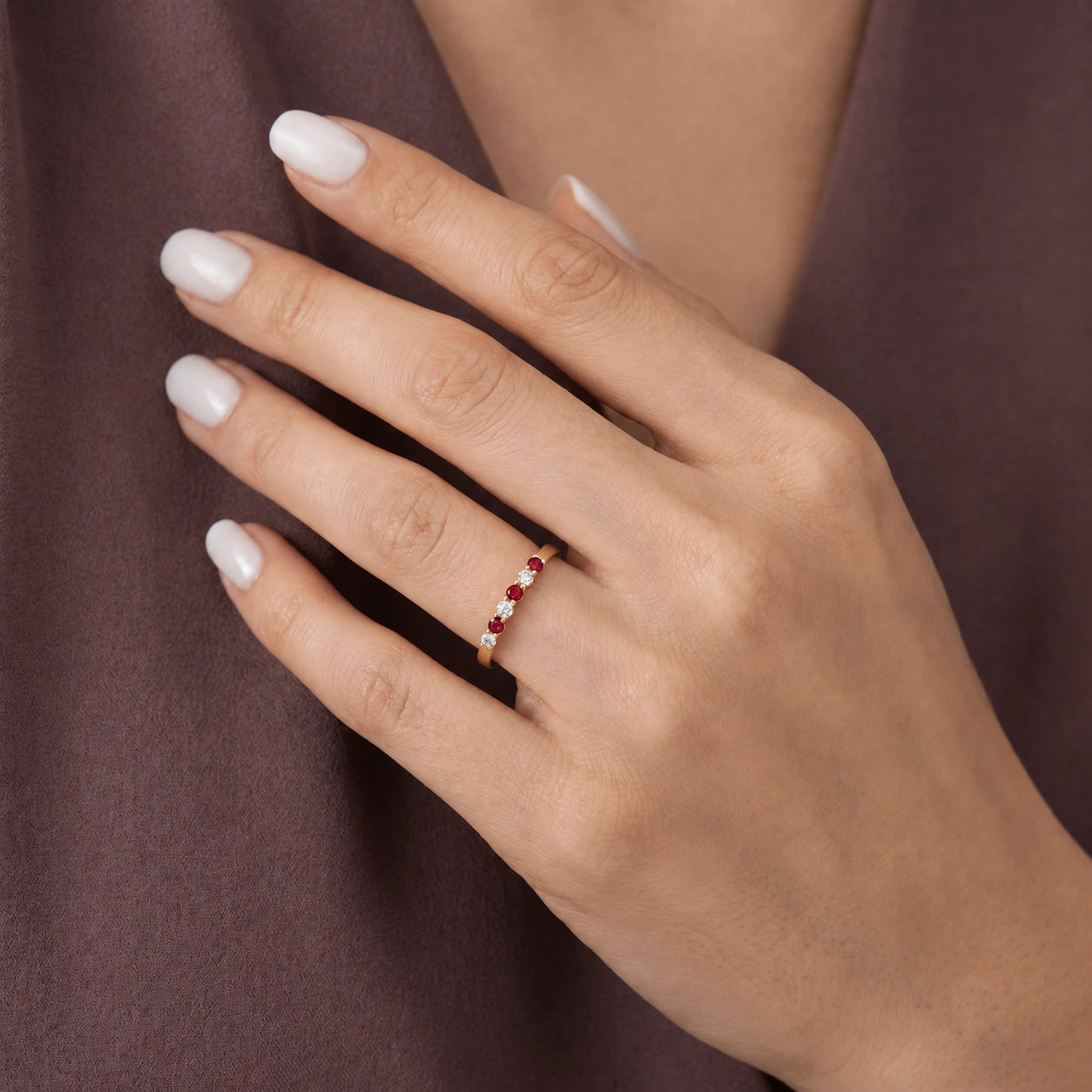 Yellow Gold Ring Ruby 10K — Paola
