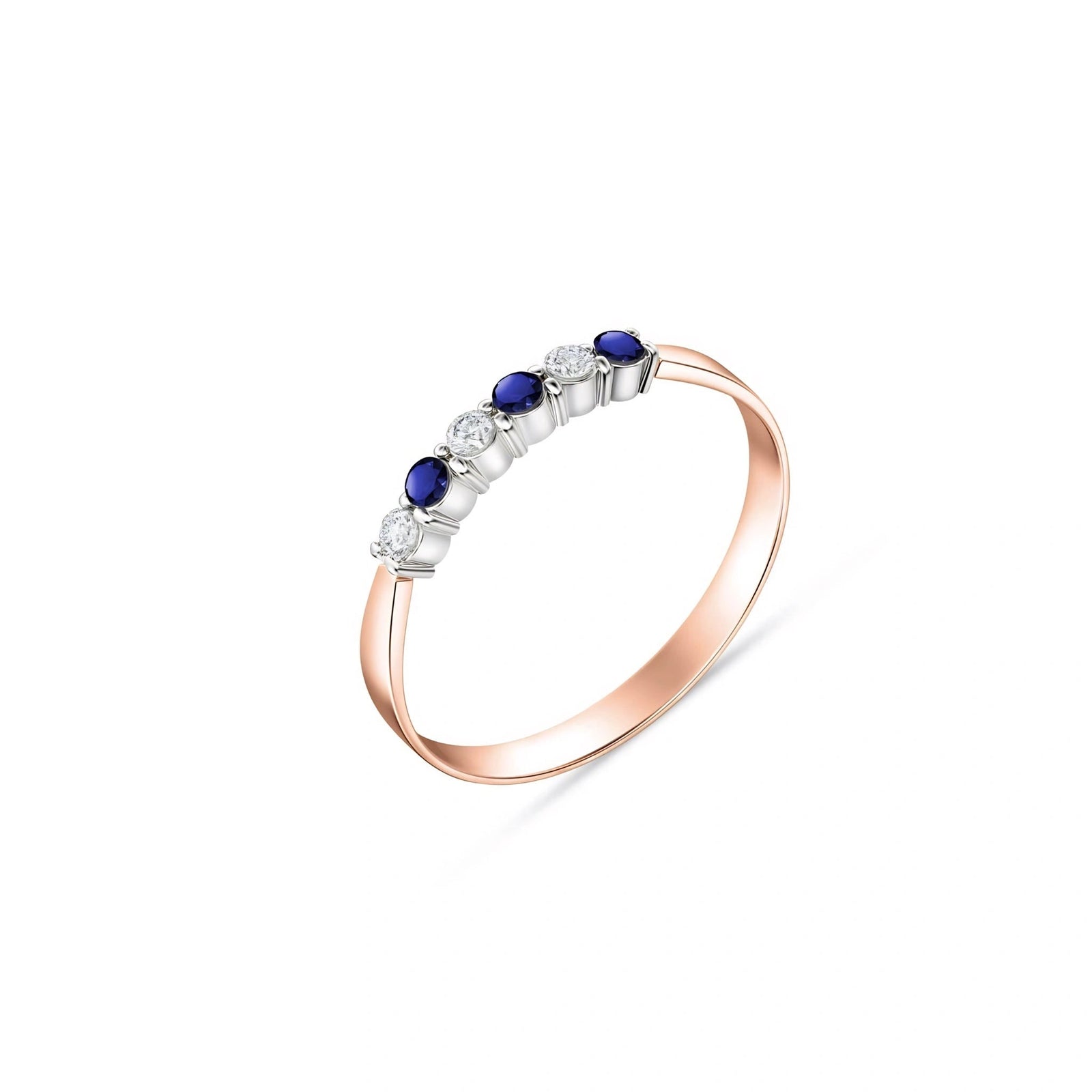 Rose Gold Ring Sapphire 10K — Paola