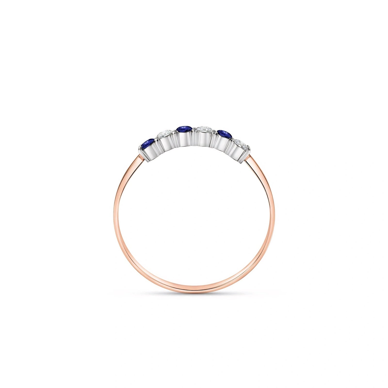 Rose Gold Ring Sapphire 10K — Paola