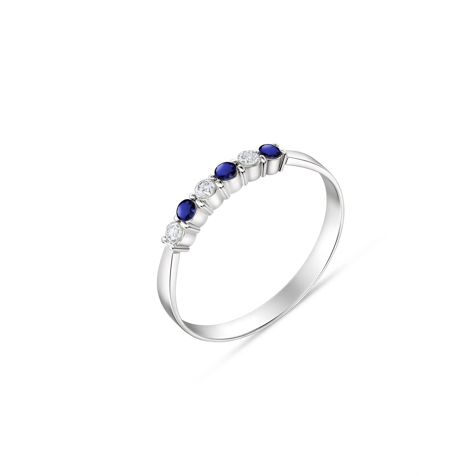 White Gold Ring Sapphire 10K — Paola
