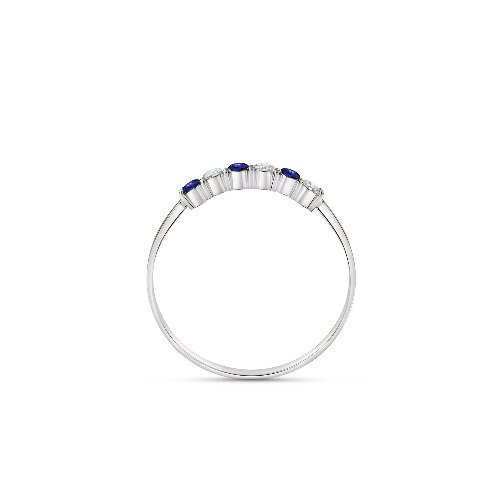 White Gold Ring Sapphire 10K — Paola