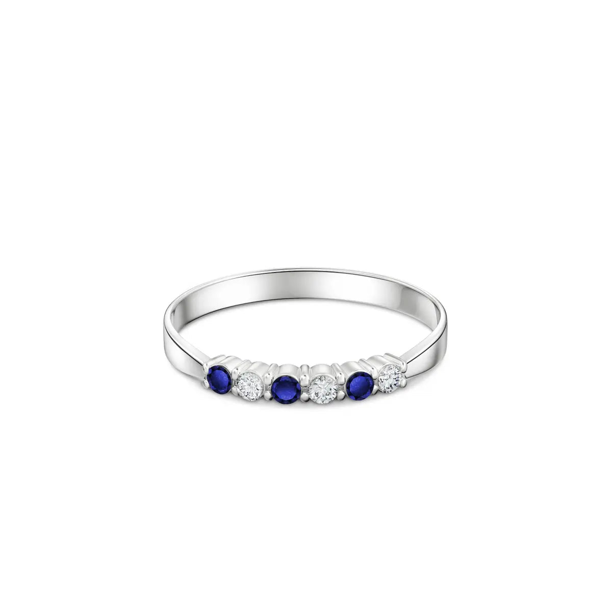 White Gold Ring Sapphire 10K — Paola