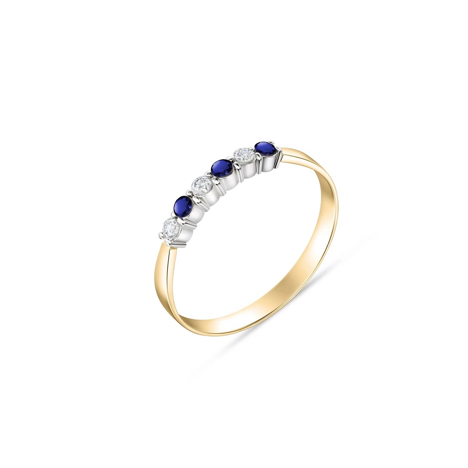 Yellow Gold Ring Sapphire 10K — Paola
