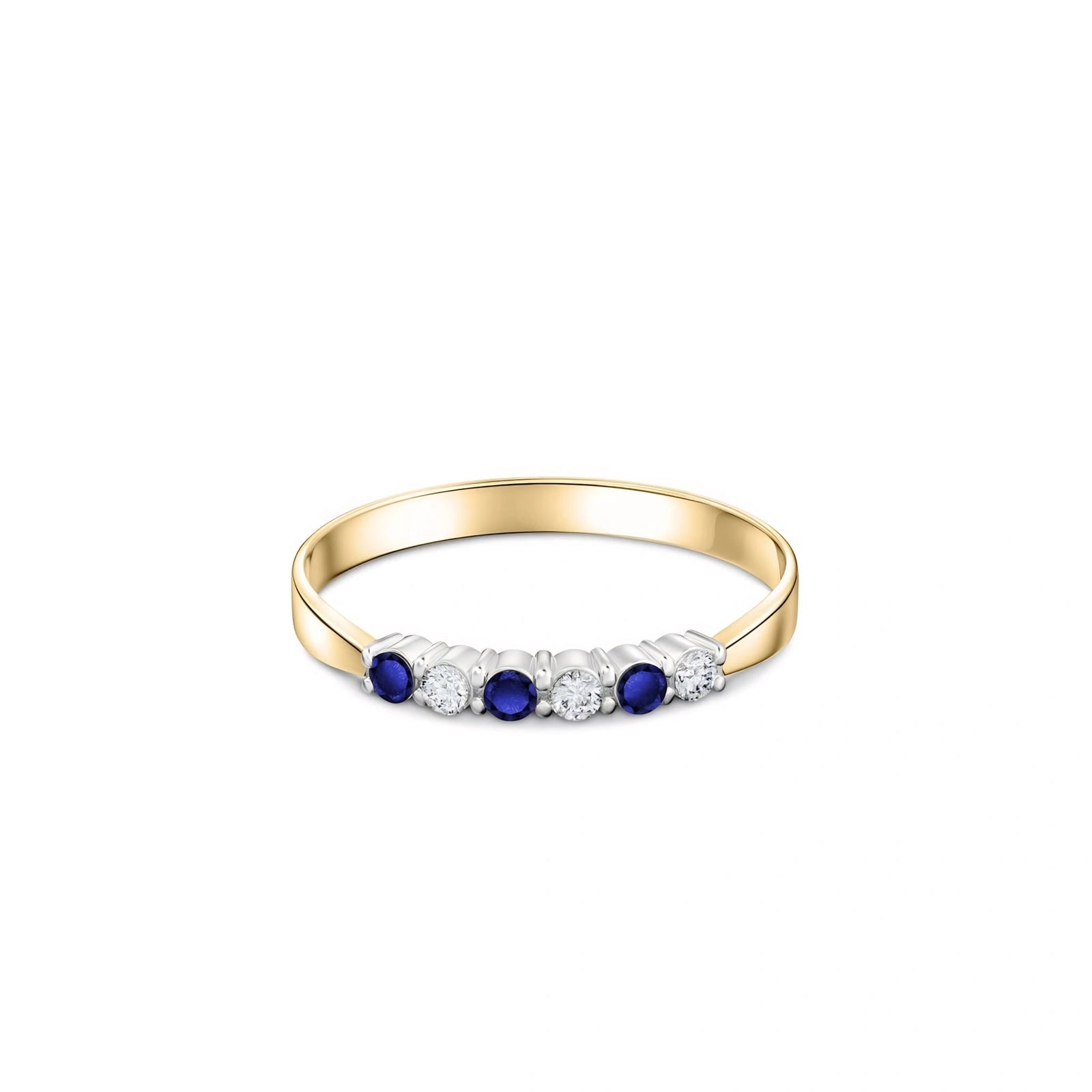 Yellow Gold Ring Sapphire 10K — Paola