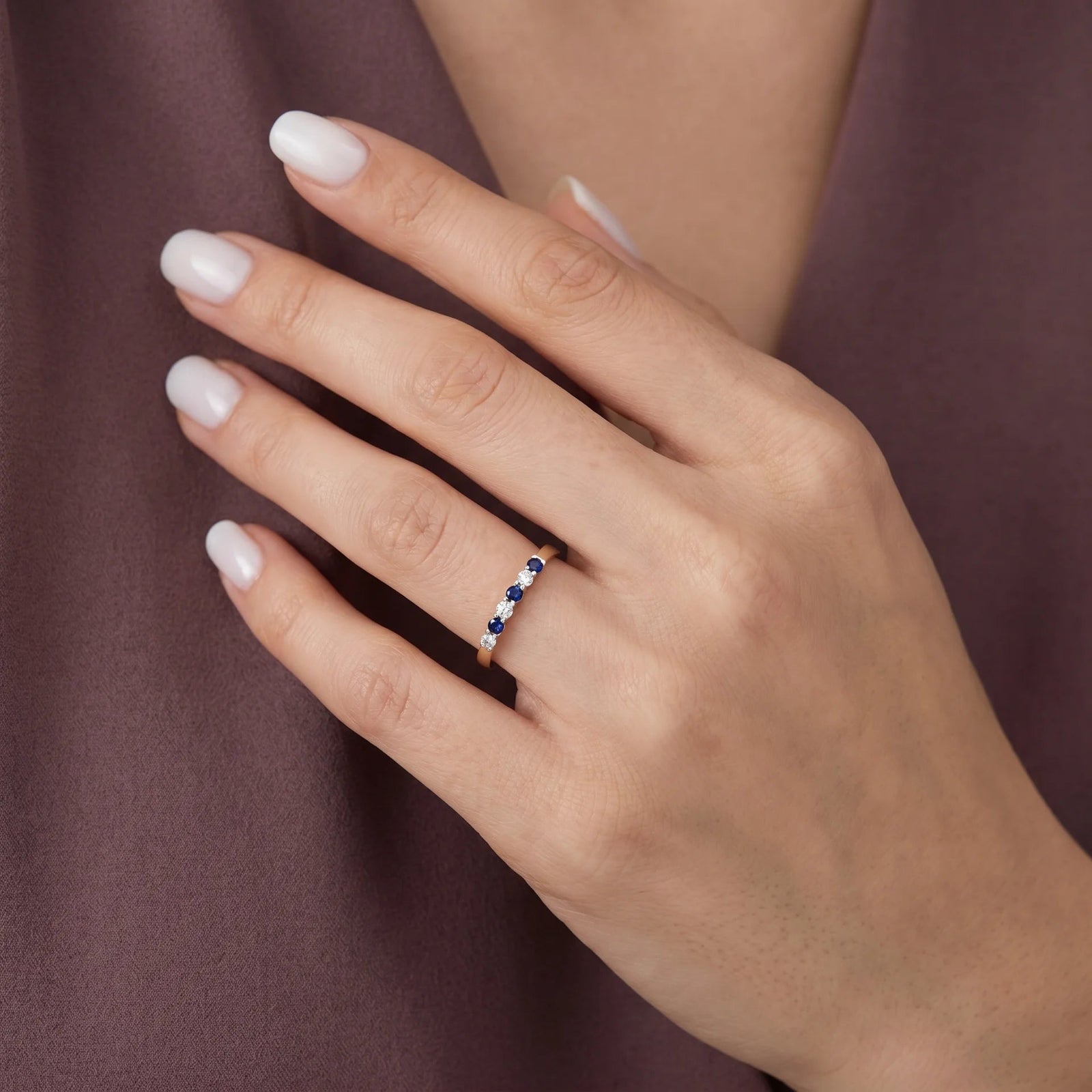 Yellow Gold Ring Sapphire 10K — Paola