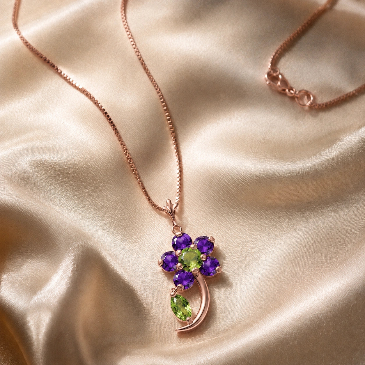 Rose Gold Peridot & Amethyst — Andromeda