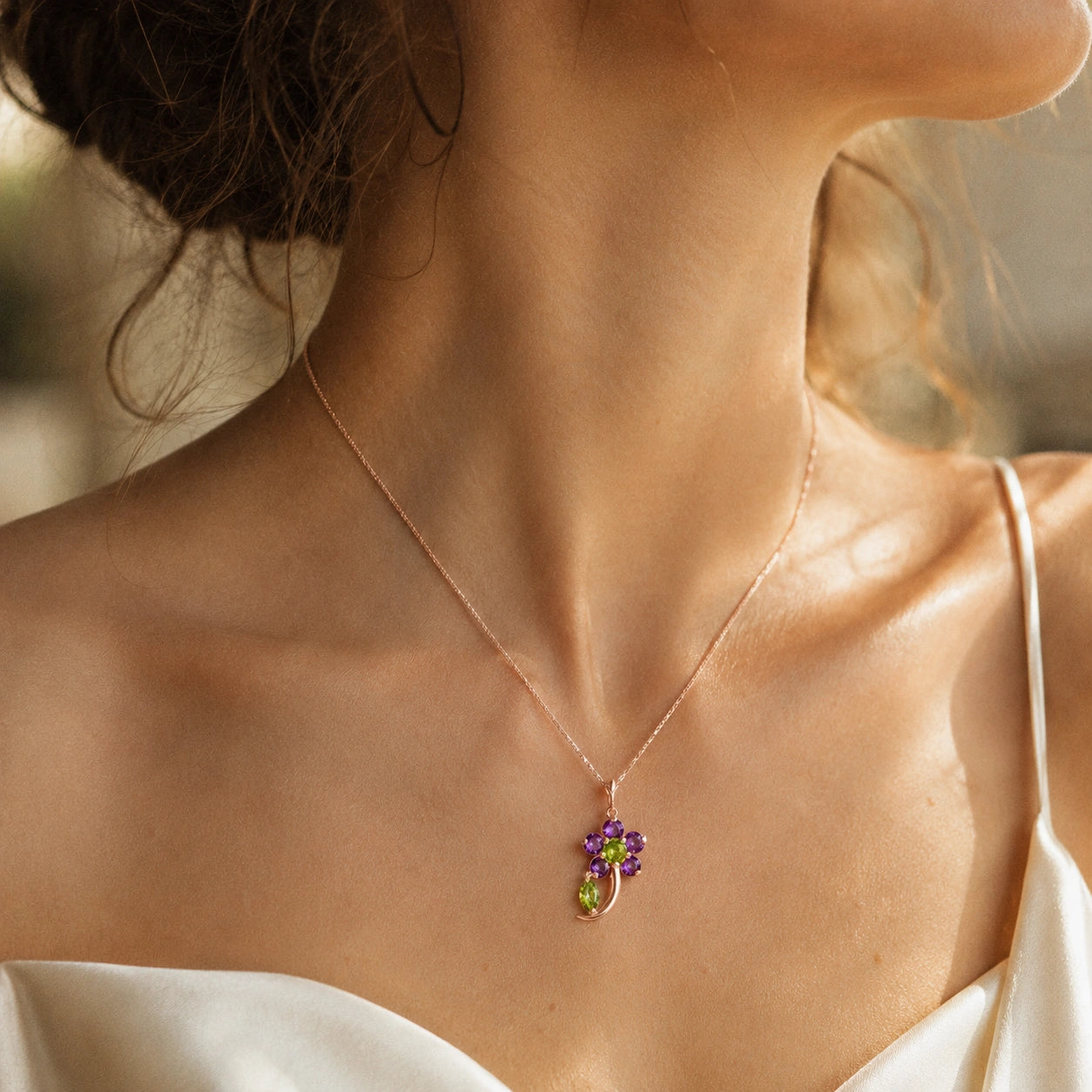 Rose Gold Peridot & Amethyst — Andromeda