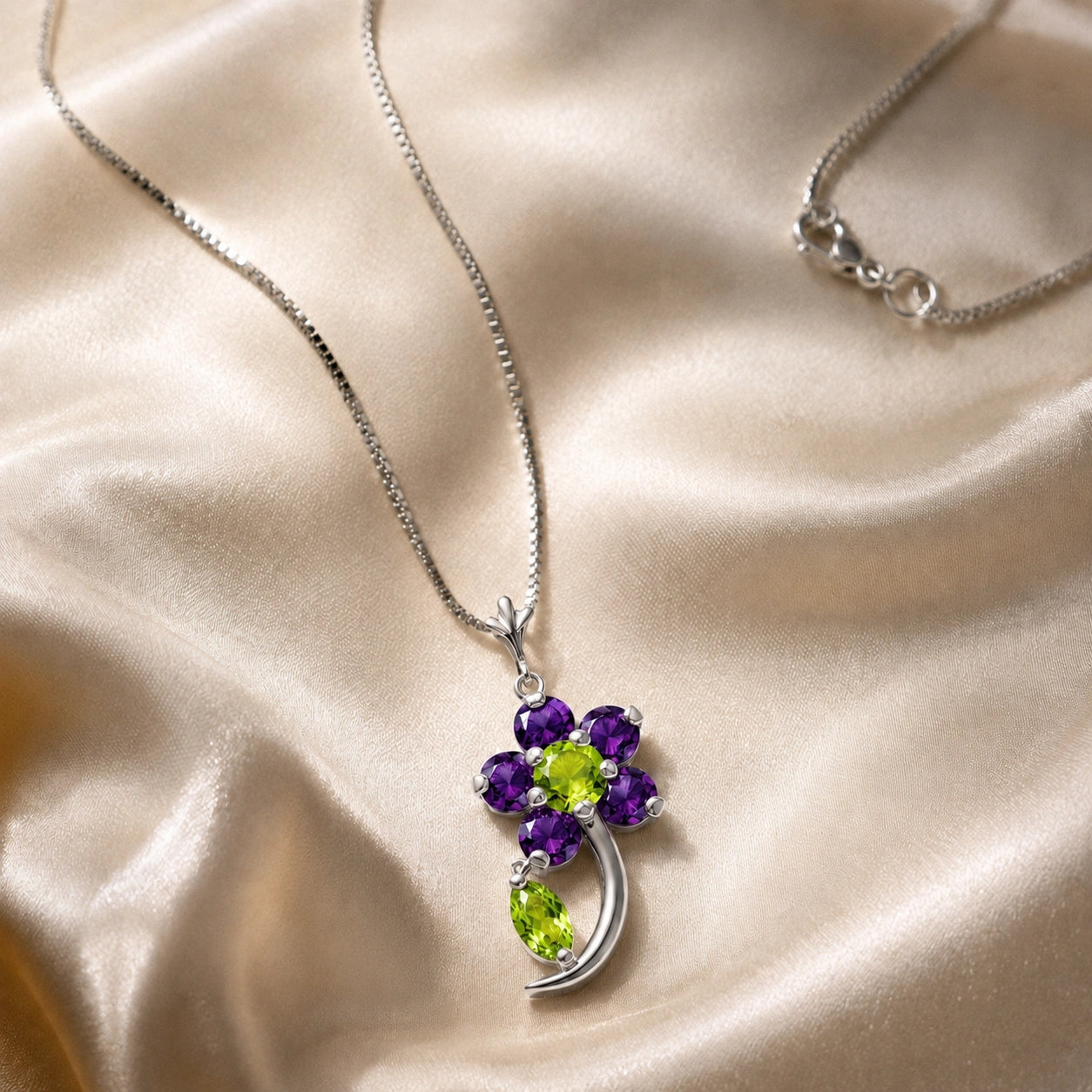 White Gold Peridot & Amethyst — Andromeda