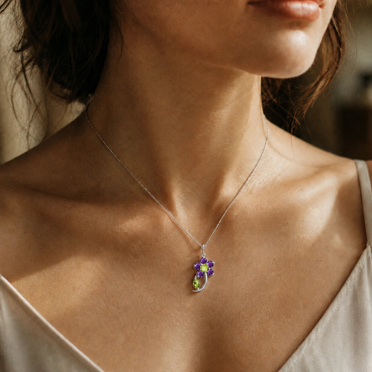 White Gold Peridot & Amethyst — Andromeda