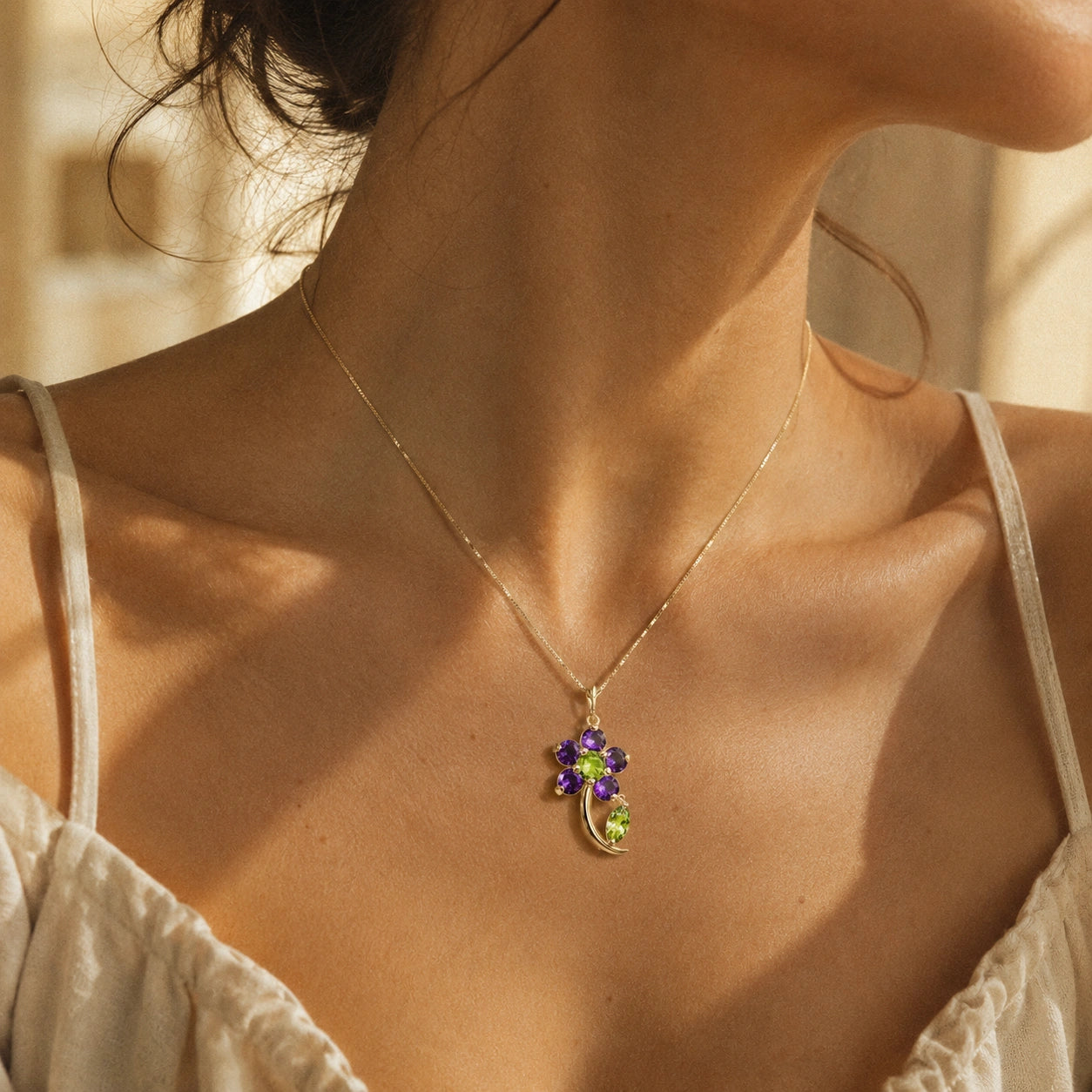 Yellow Gold Peridot & Amethyst — Andromeda