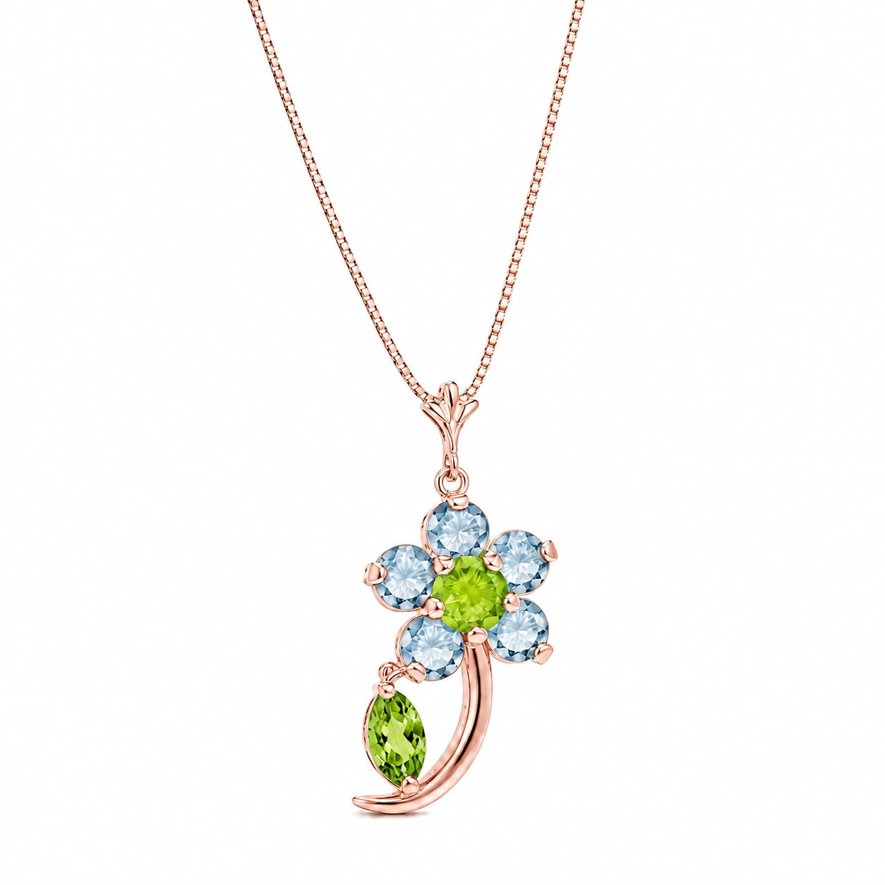 Rose Gold Peridot & Aquamarine — Andromeda