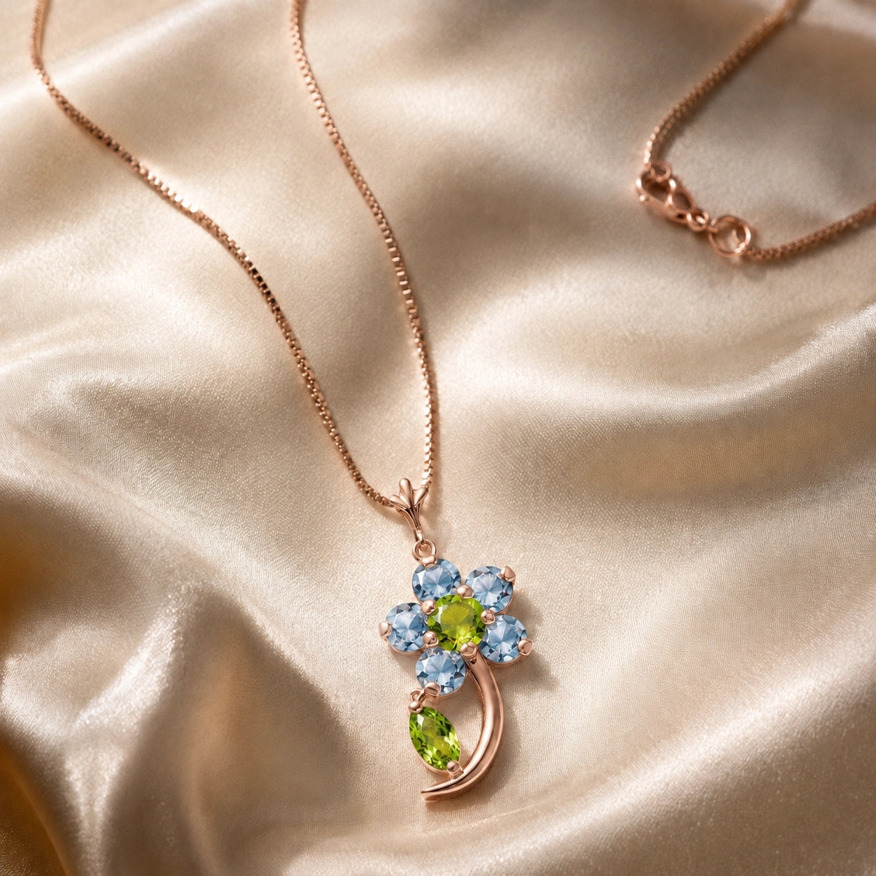 Rose Gold Peridot & Aquamarine — Andromeda